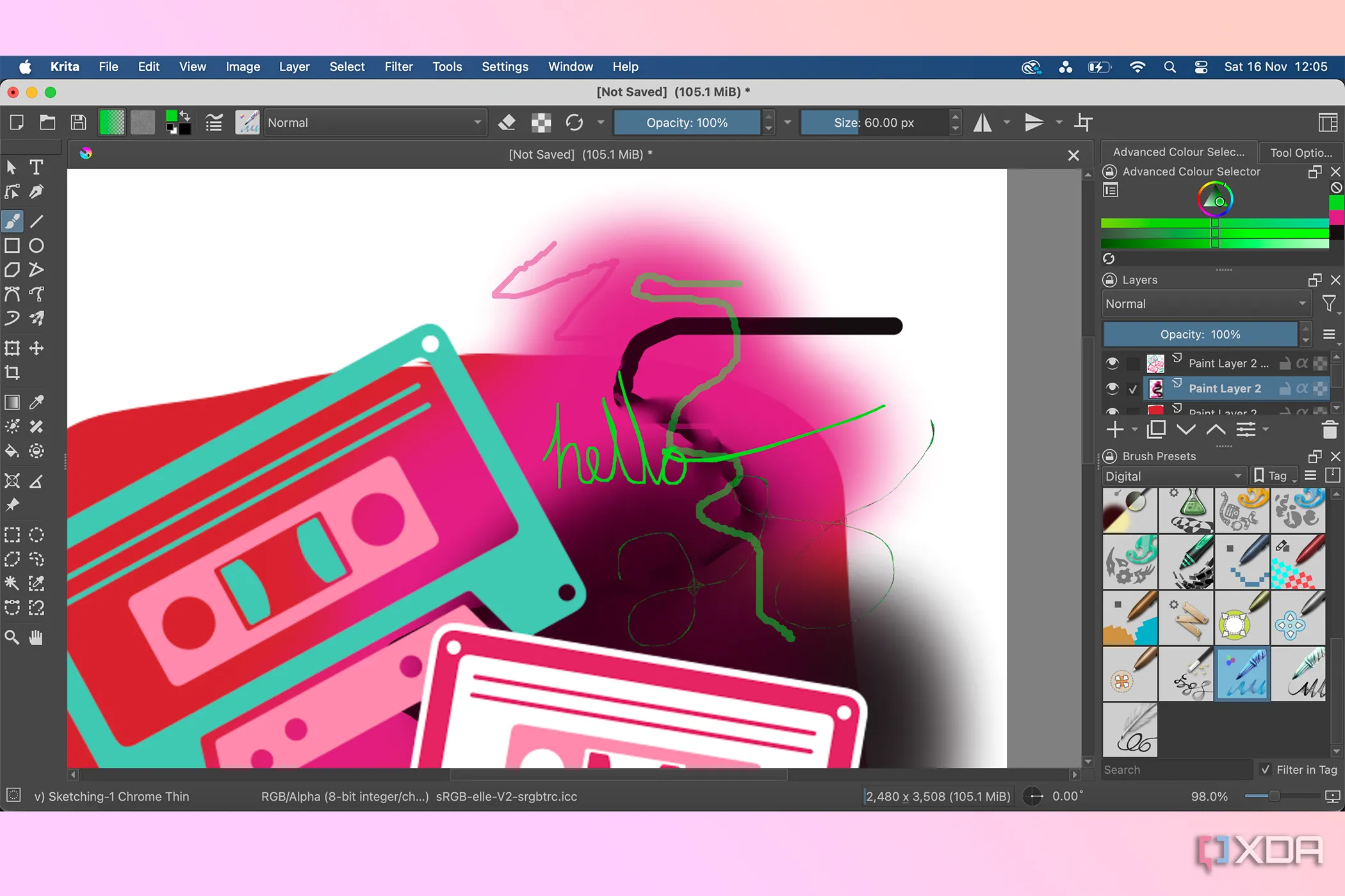 Krita hiển thị sự đa dạng của các loại cọ vẽ kỹ thuật số cho nghệ sĩ