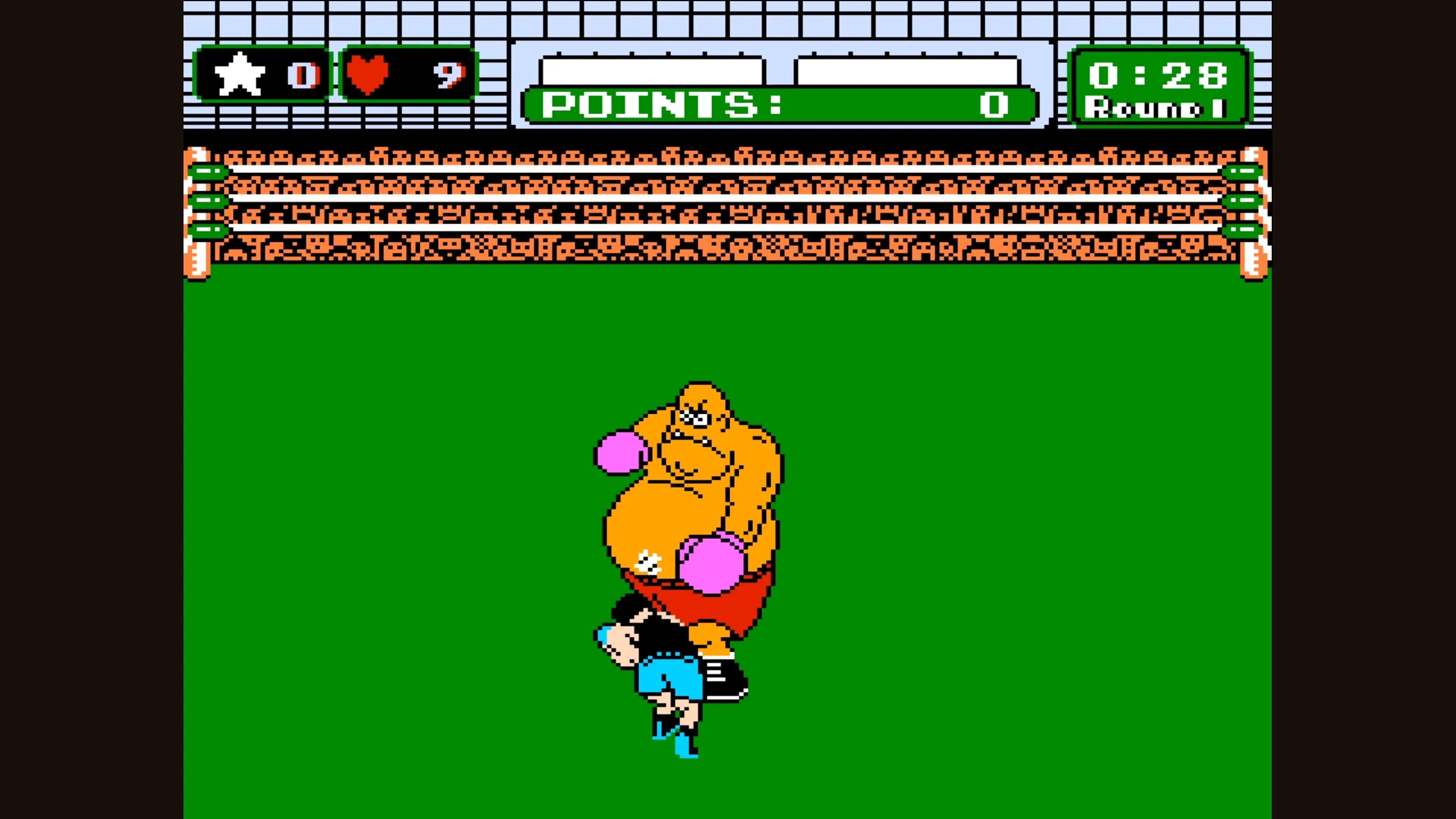 Little Mac đối đầu với một người đàn ông to lớn trong Punch Out