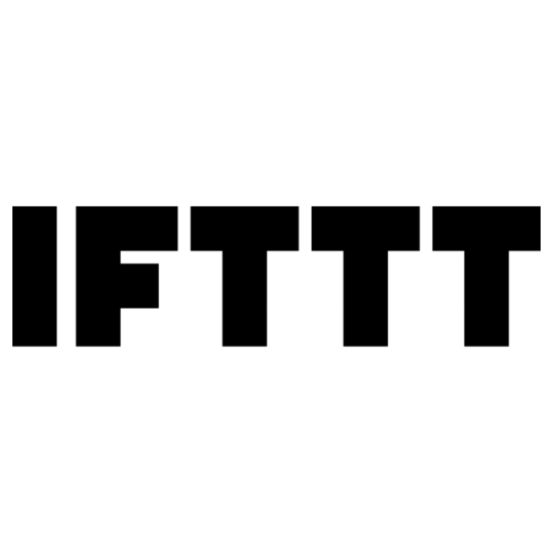 Logo dịch vụ tự động hóa IFTTT với chữ cái nổi bật.