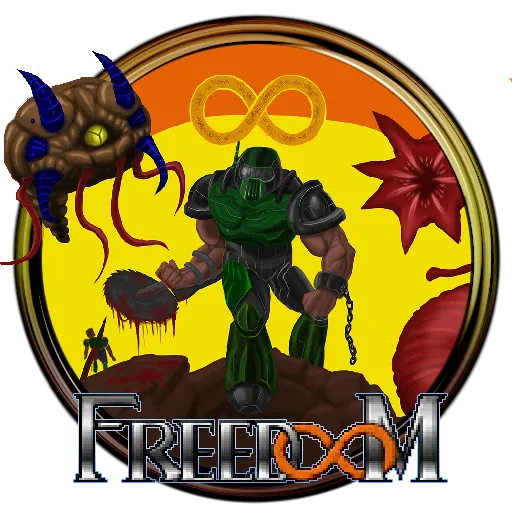 Logo game bắn súng Freedoom lấy cảm hứng từ Doom