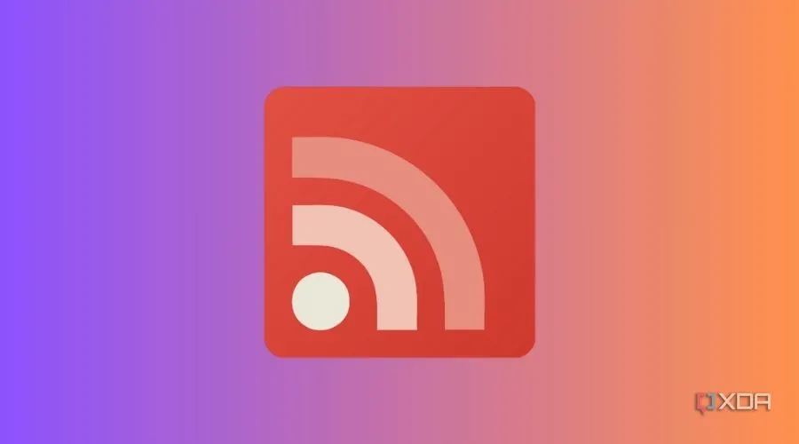 Logo Google Reader trên nền màu gradient, biểu tượng của trình tổng hợp RSS/Atom hàng đầu
