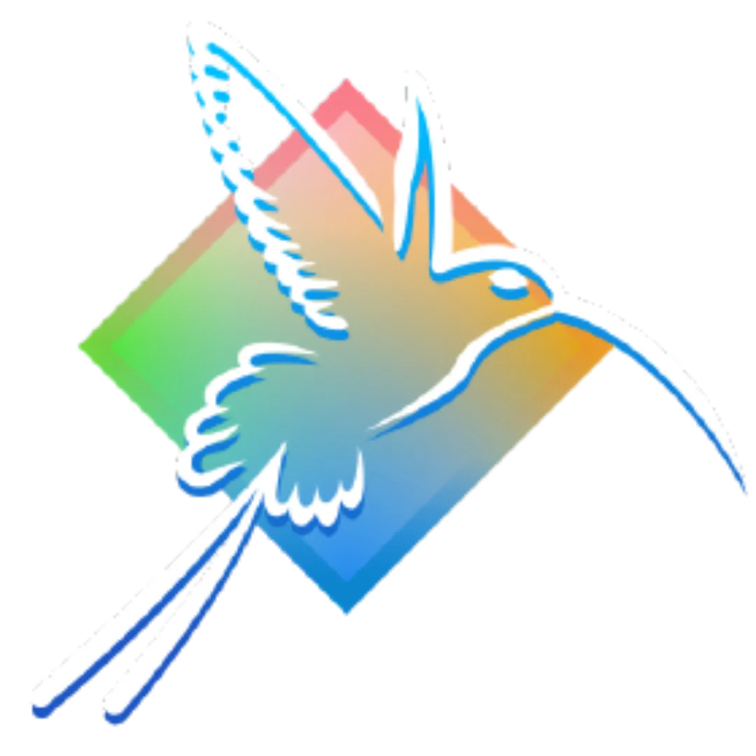 Logo KolibriOS phiên bản mùa hè 2024, biểu tượng của hệ điều hành siêu nhẹ với dung lượng chỉ vài MB.