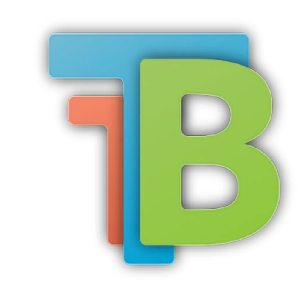 Logo TranslucentTB màu xanh dương cách điệu chữ TB