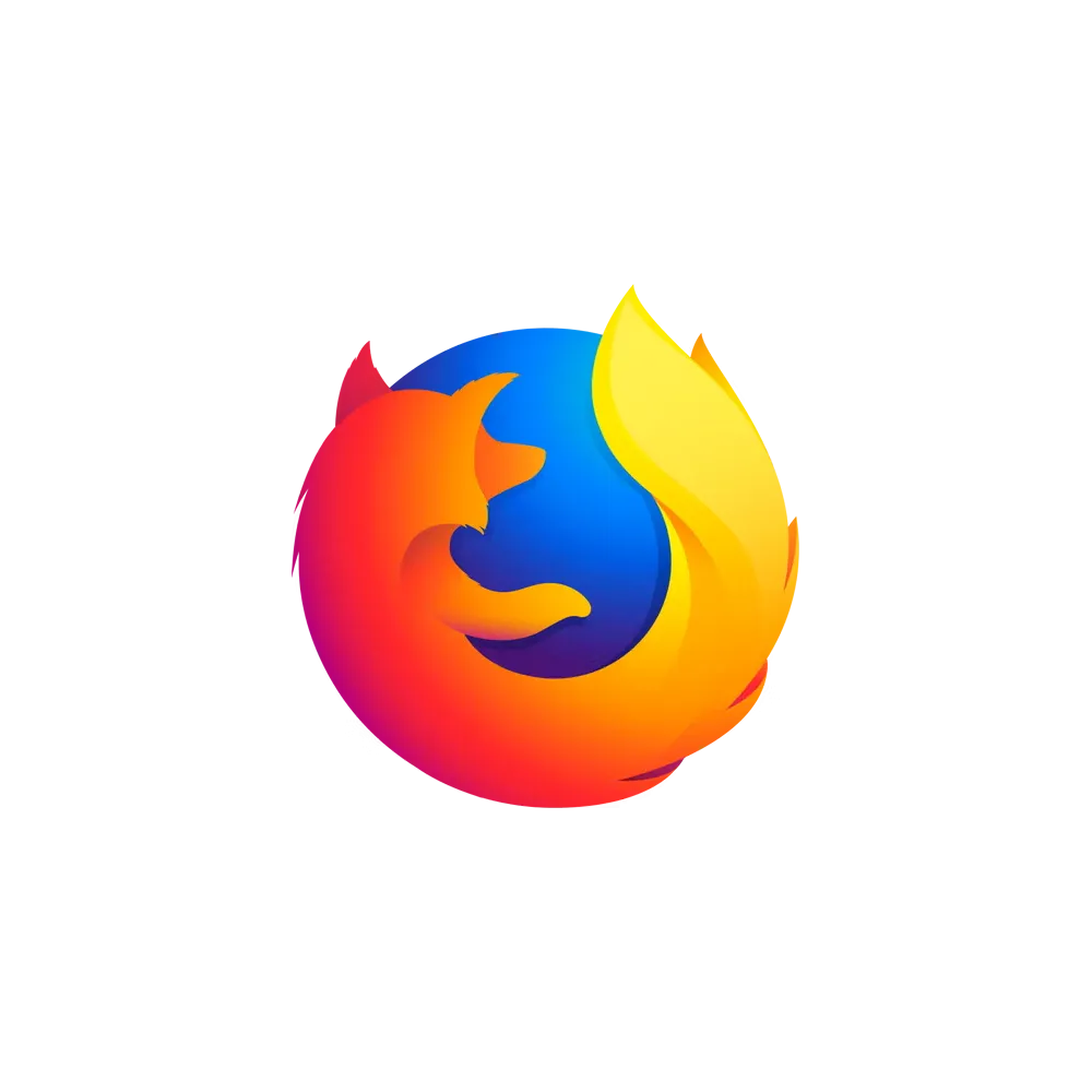 Logo trình duyệt Firefox với biểu tượng cáo lửa quấn quanh quả địa cầu, thể hiện tính năng duyệt web nhanh chóng và bảo mật.