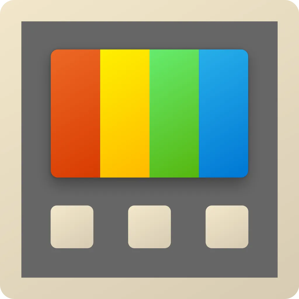 Logo ứng dụng Microsoft PowerToys, công cụ hữu ích cho Windows.