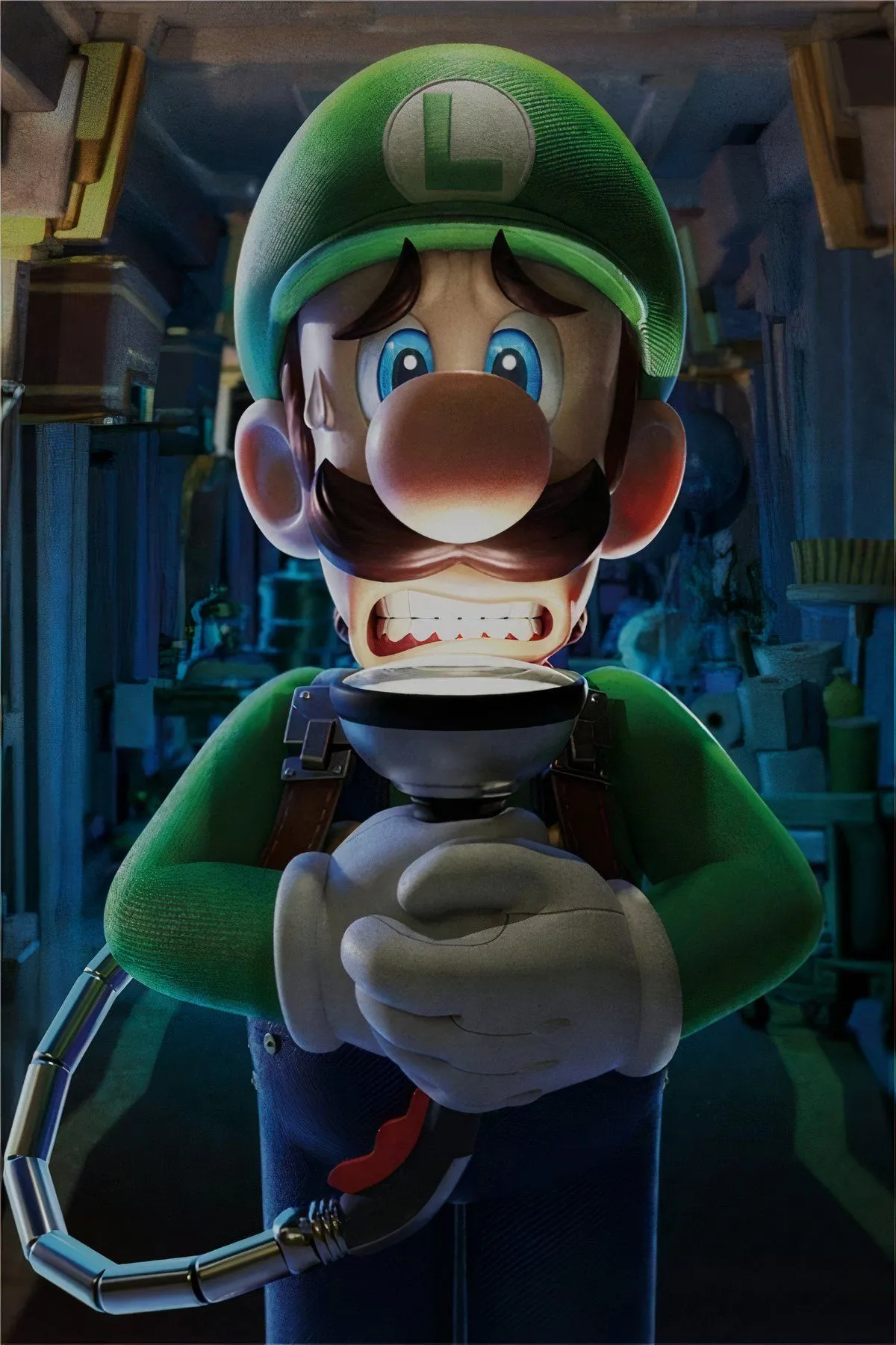 Luigi's Mansion 3 - Luigi đang sử dụng Poltergust để hút ma