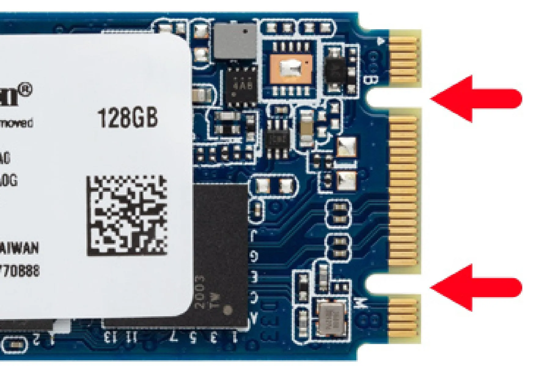 M.2 SATA SSD với các rãnh chân cắm B và M key