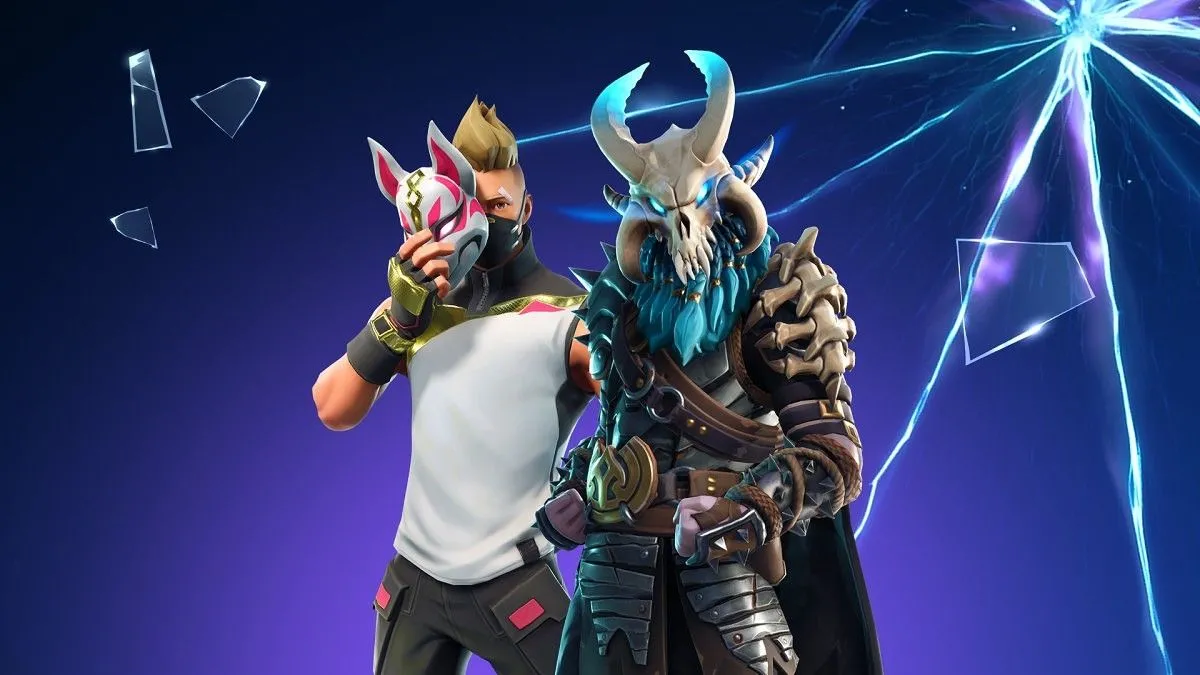 Màn hình điện thoại hiển thị giao diện Fortnite Mobile trên các thiết bị như Razer Phone và OnePlus 6.