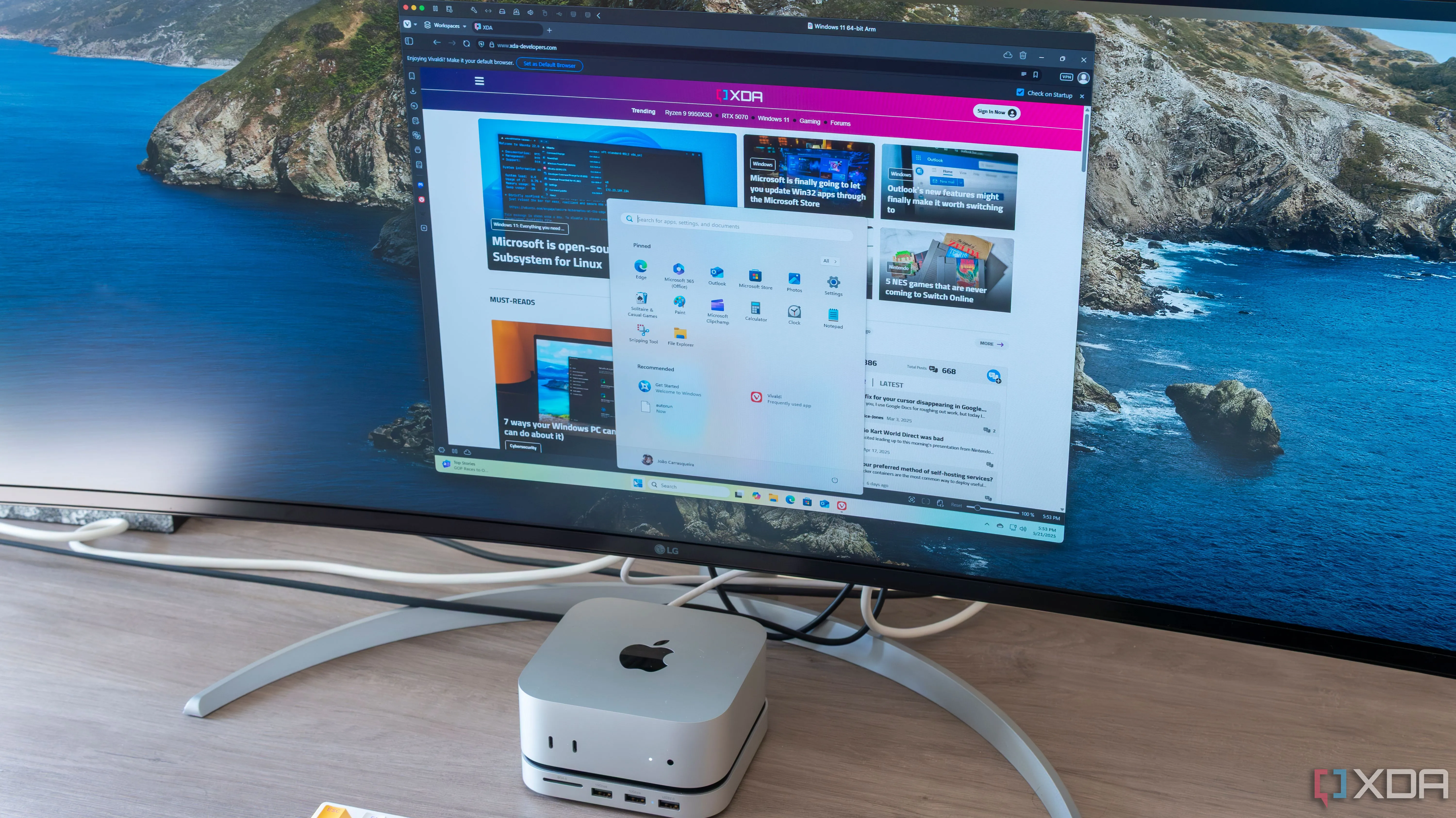 Màn hình hiển thị Windows chạy trên máy ảo VMware Fusion trên macOS, minh họa nhu cầu lưu trữ lớn cho VM