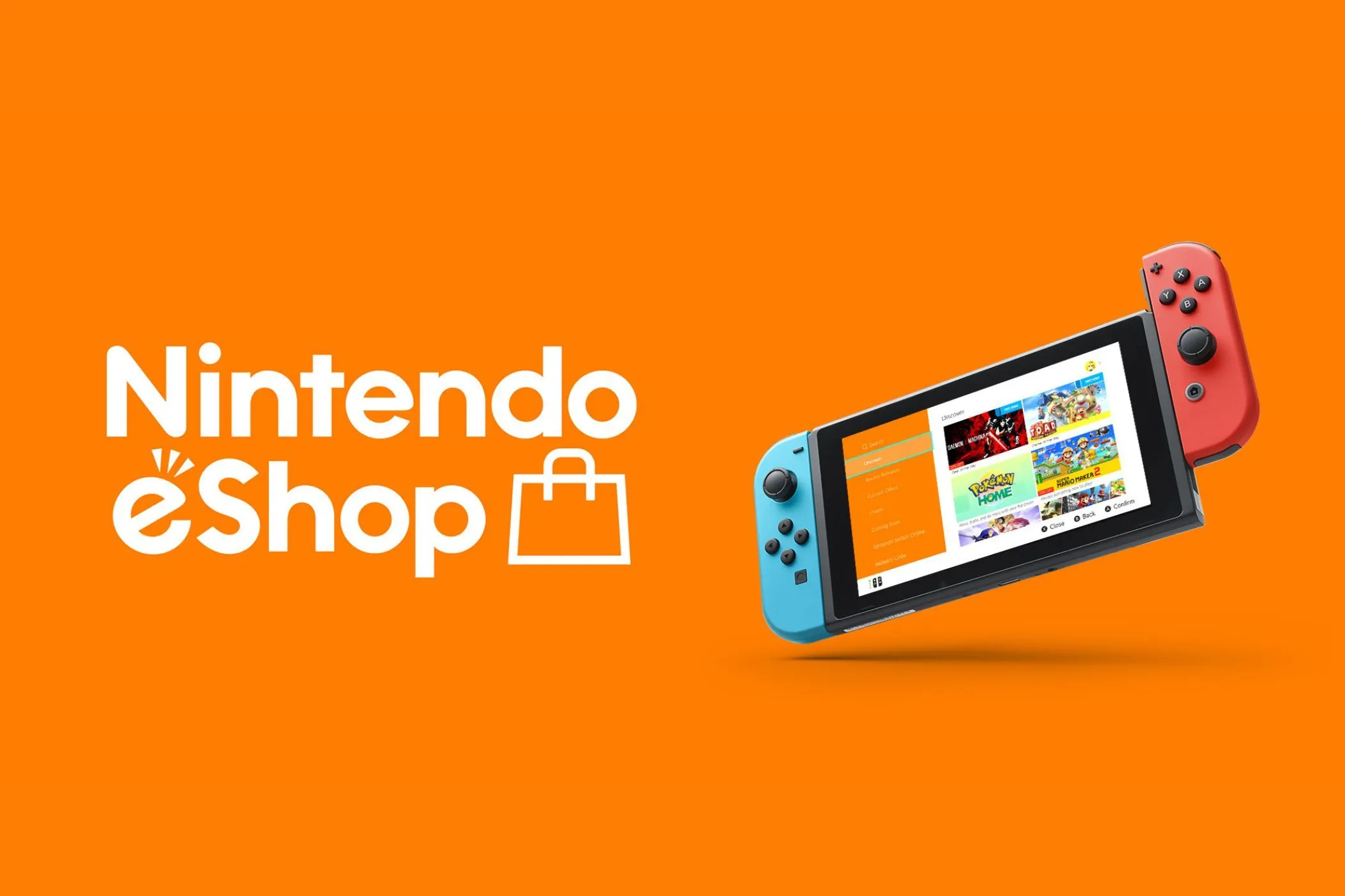 Màn hình khởi động eShop Nintendo Switch hiện tại với các danh mục game