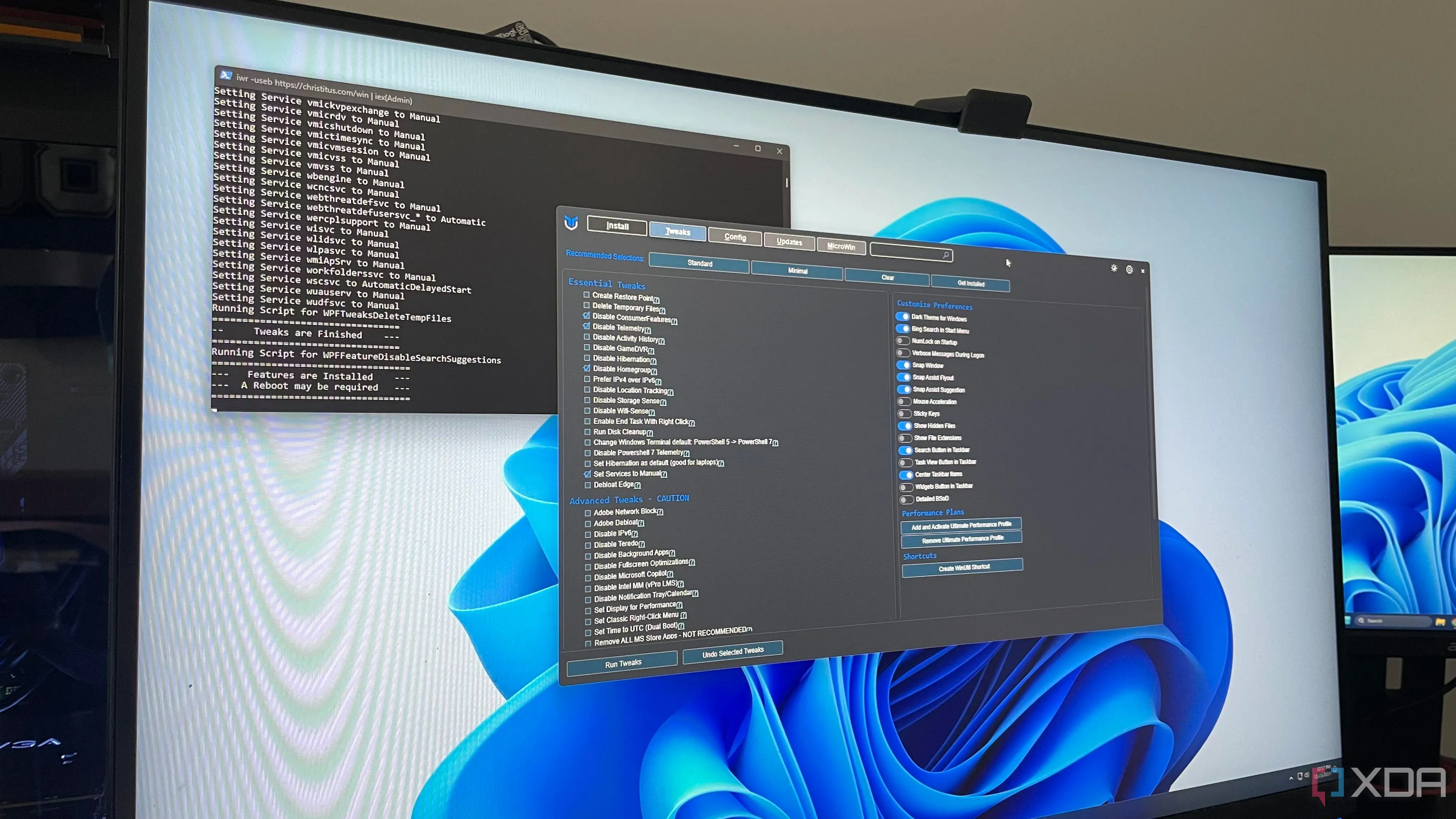 Màn hình máy tính hiển thị giao diện tiện ích PowerShell trên hệ điều hành Windows
