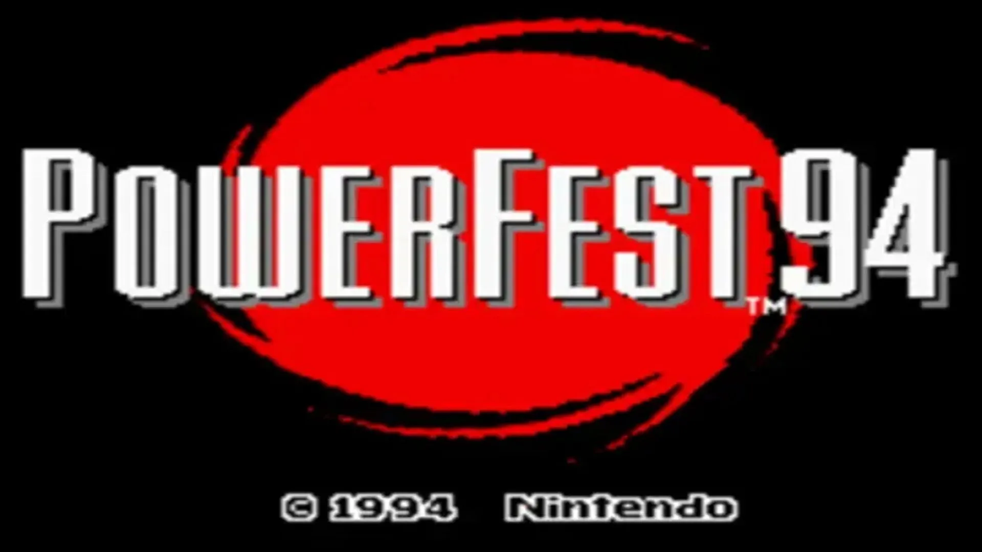 Màn hình mở đầu của Nintendo Powerfest 1994, tựa game thi đấu SNES cực kỳ quý hiếm