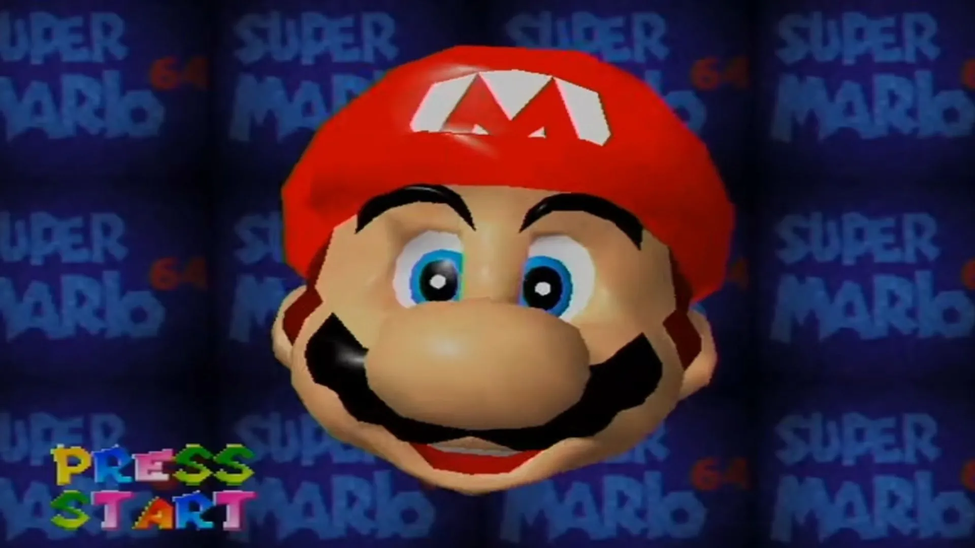 Màn hình tiêu đề game Super Mario 64, tựa game 3D đột phá của Nintendo trên hệ máy Nintendo 64.