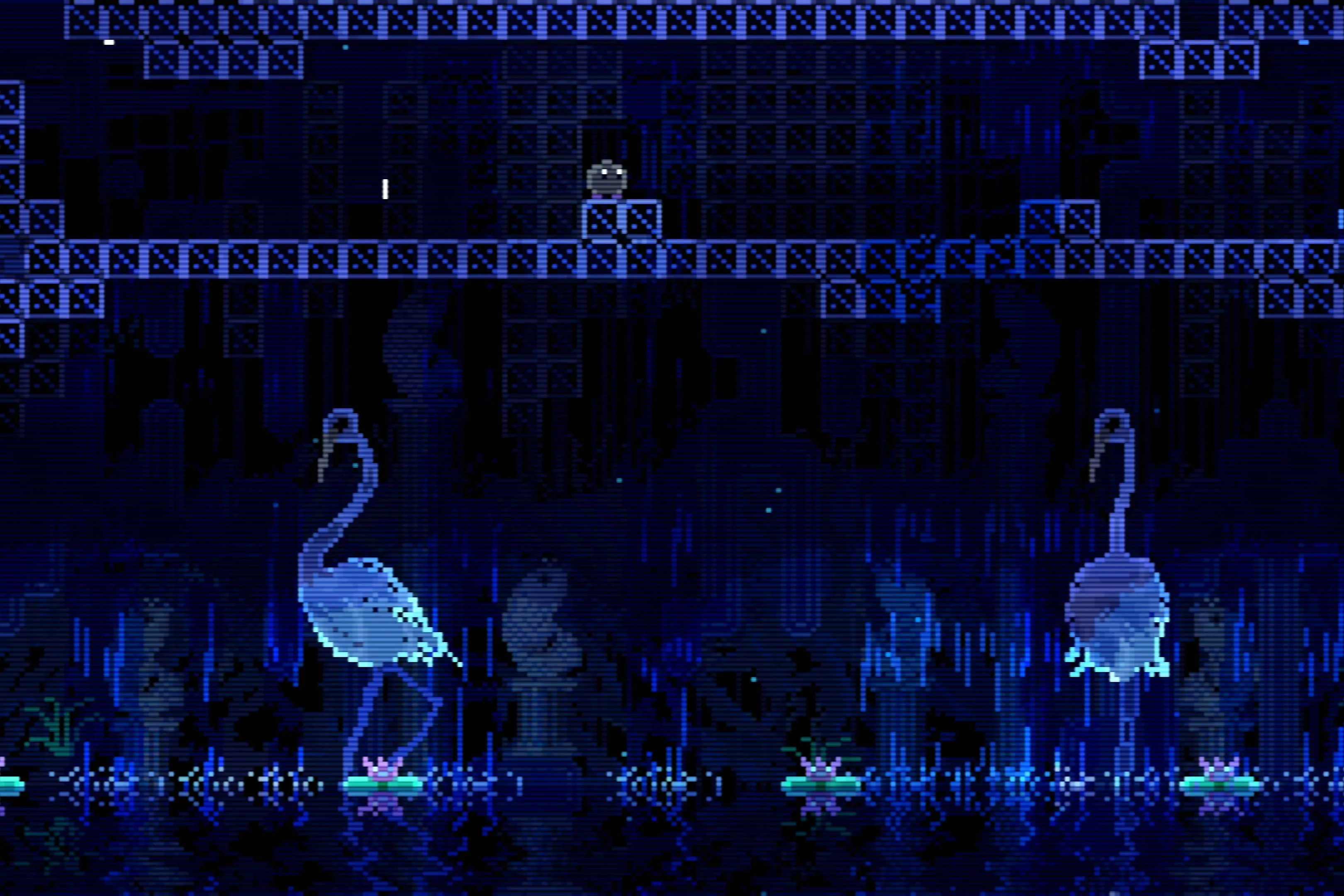 Màn hình trò chơi Animal Well với phong cách đồ họa độc đáo và bí ẩn