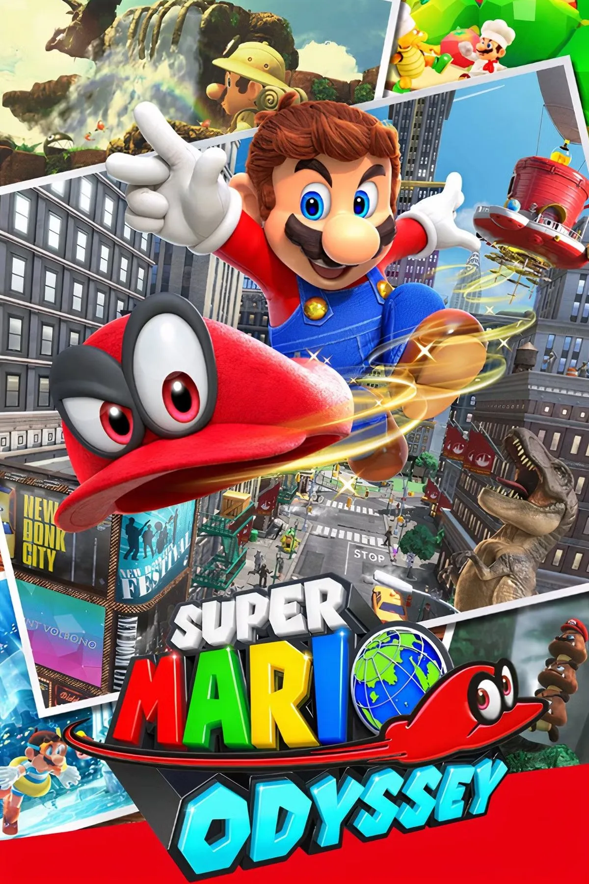 Mario và Cappy trong bìa game Super Mario Odyssey
