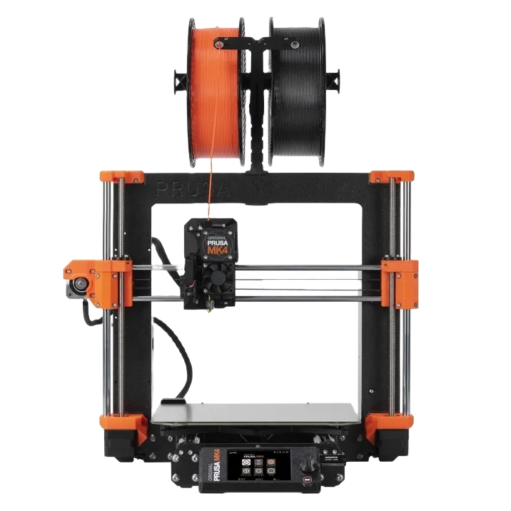 Máy in 3D Original Prusa MK4 với thiết kế chắc chắn và màu sắc đặc trưng của Prusa