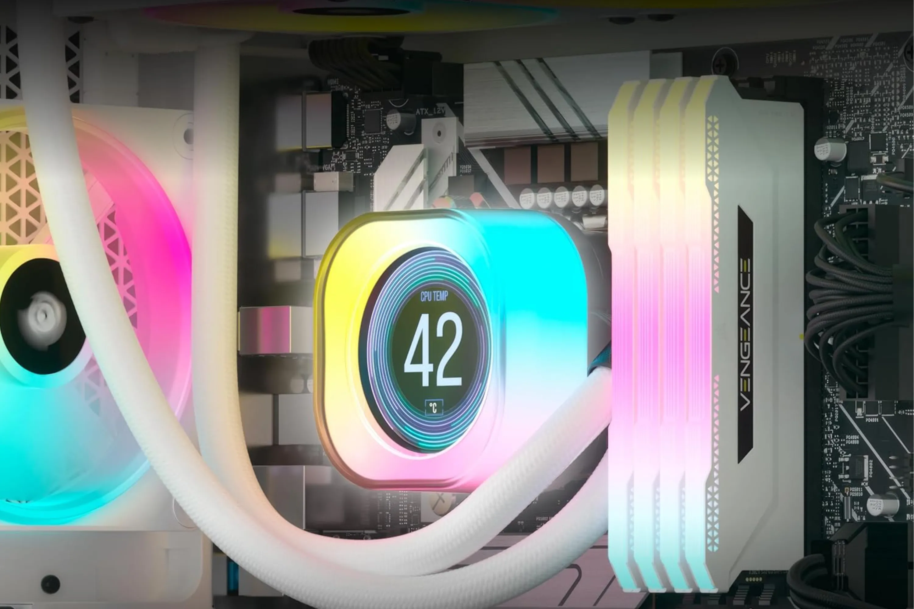 Mô-đun màn hình LCD trên tản nhiệt nước AIO Corsair iCUE LINK