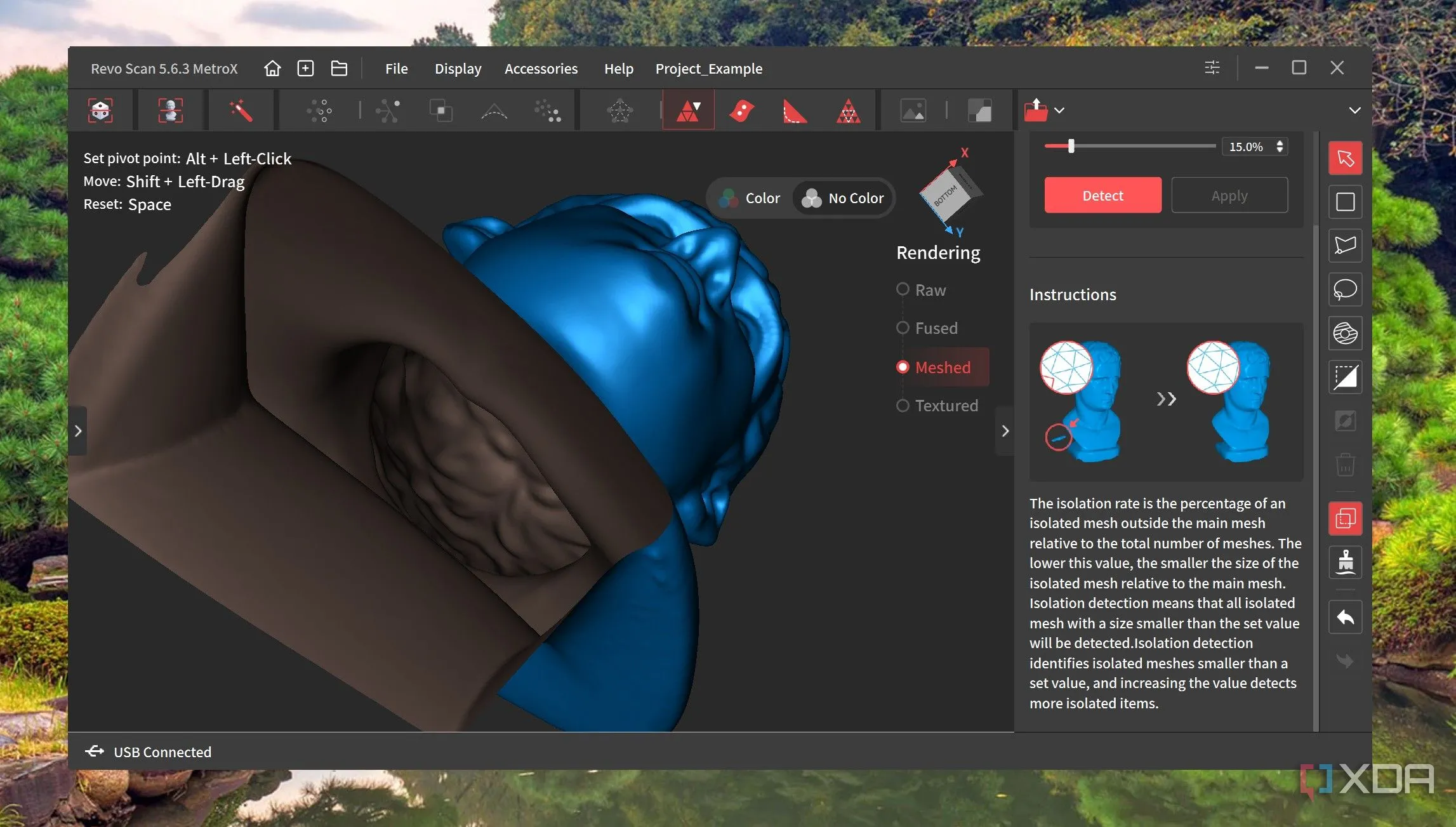 Mô hình 3D sau khi cắt bỏ phần đế không cần thiết trong quá trình chỉnh sửa hậu kỳ