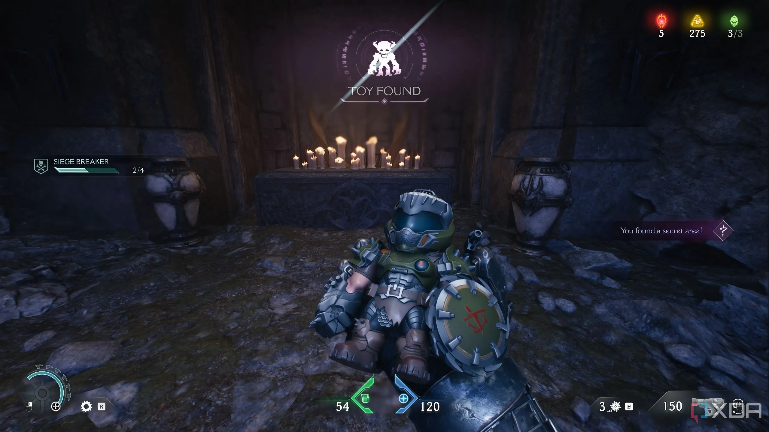 Mô hình đồ chơi Doom Slayer sưu tầm được trong khu vực bí mật 6