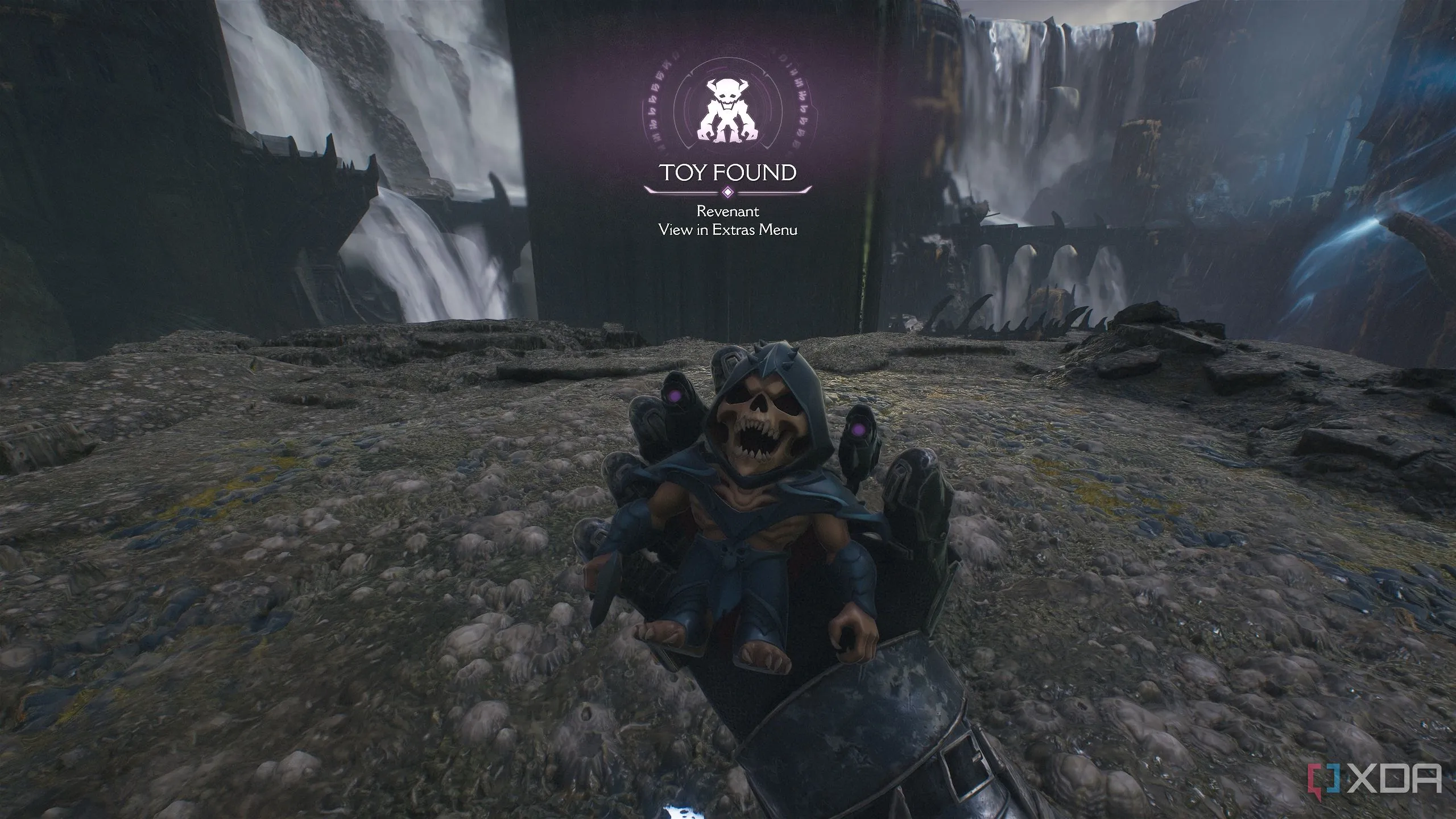 Mô hình đồ chơi sưu tầm Revenant trong Chương 14 của Doom: The Dark Ages.