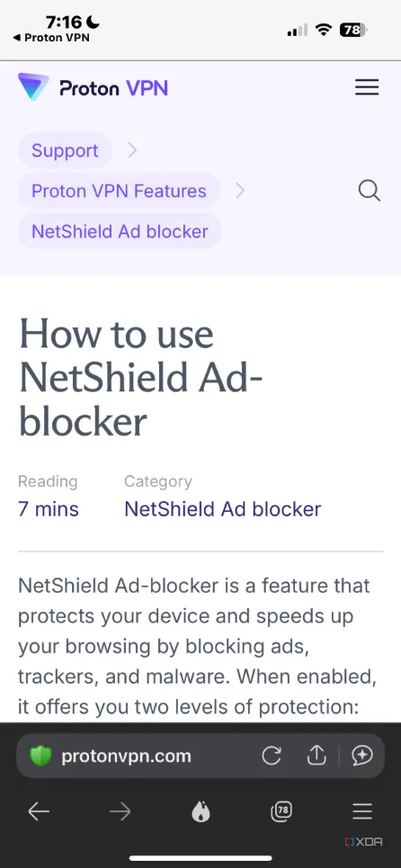 Mô tả chi tiết về tính năng NetShield của Proton VPN, làm nổi bật khả năng bảo vệ khỏi các mối đe dọa trực tuyến.