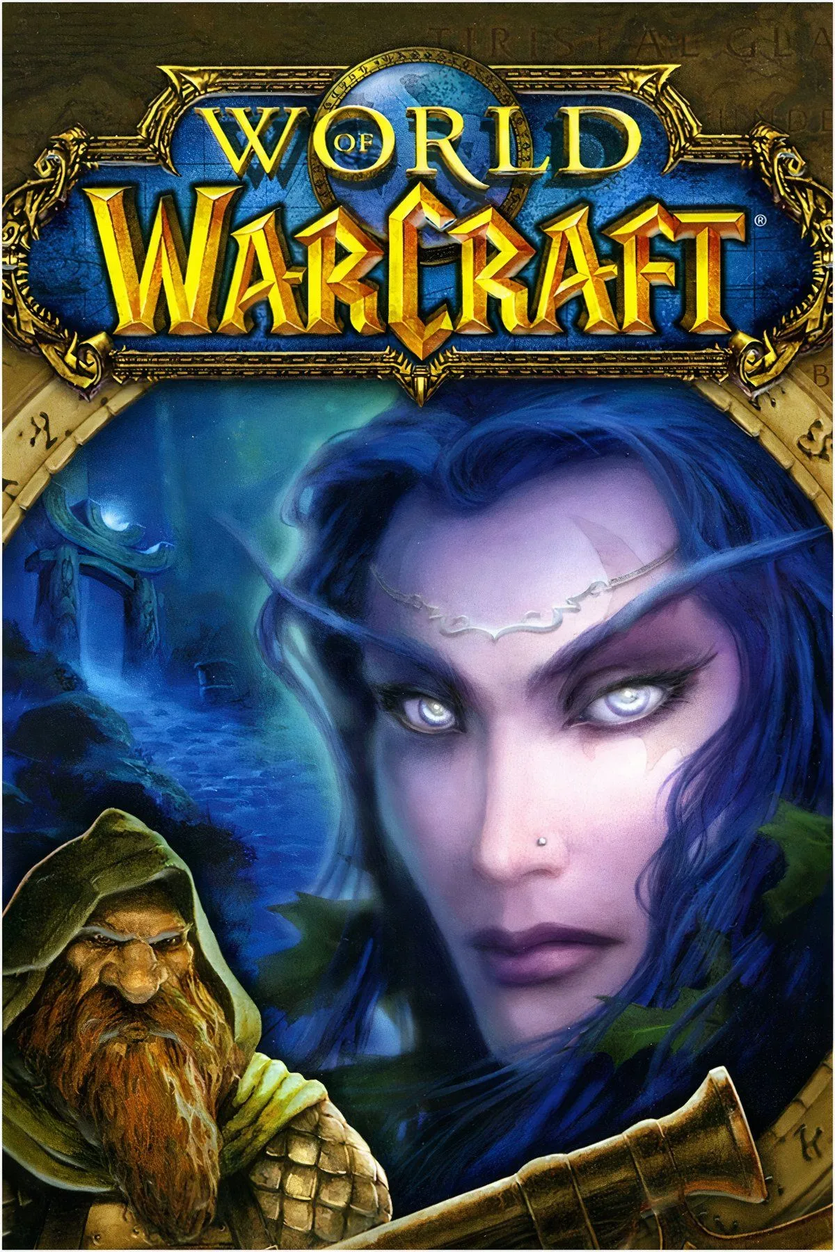 Một ảnh cắt ghép tổng hợp hình ảnh từ World of Warcraft, thể hiện các nhân vật và bối cảnh game