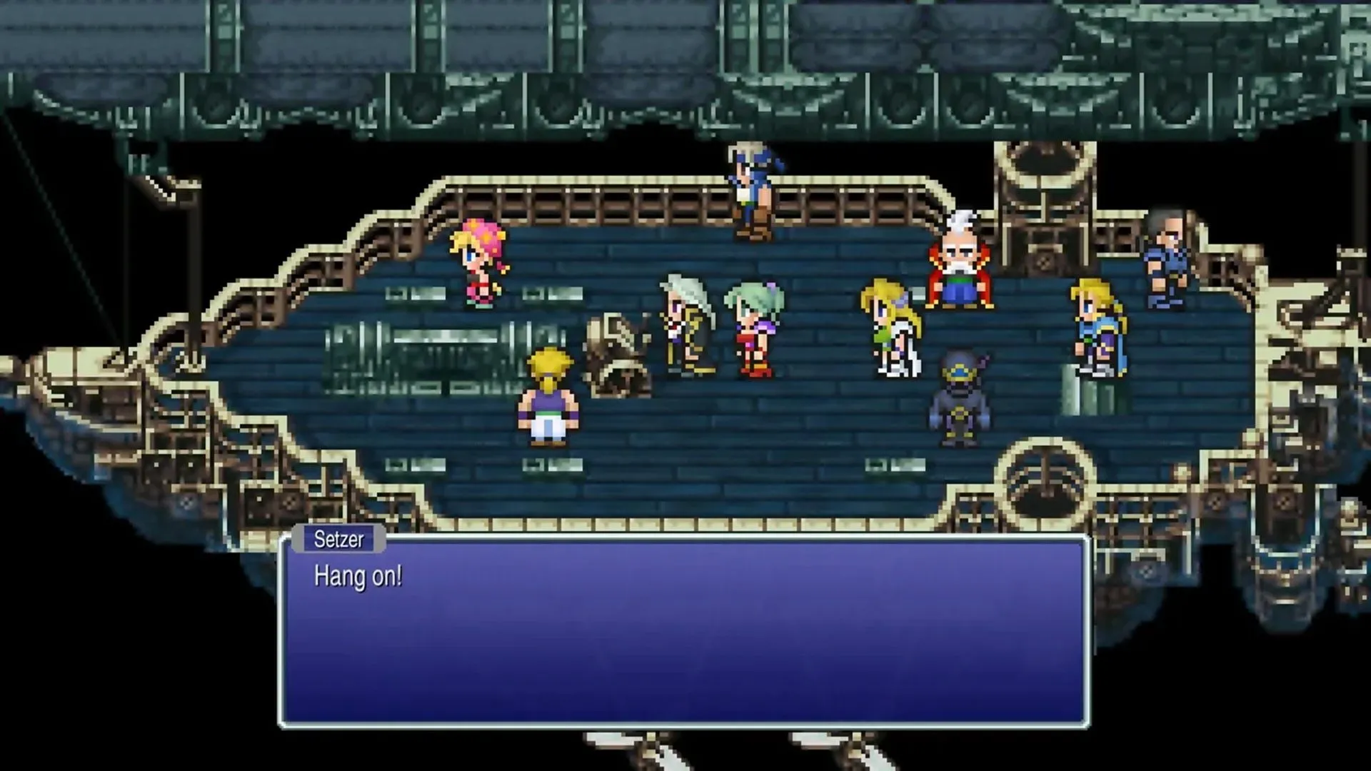 Một cảnh quay gameplay từ Final Fantasy VI Pixel Remaster, thể hiện đồ họa nghệ thuật pixel tuyệt đẹp trong game nhập vai cổ điển.