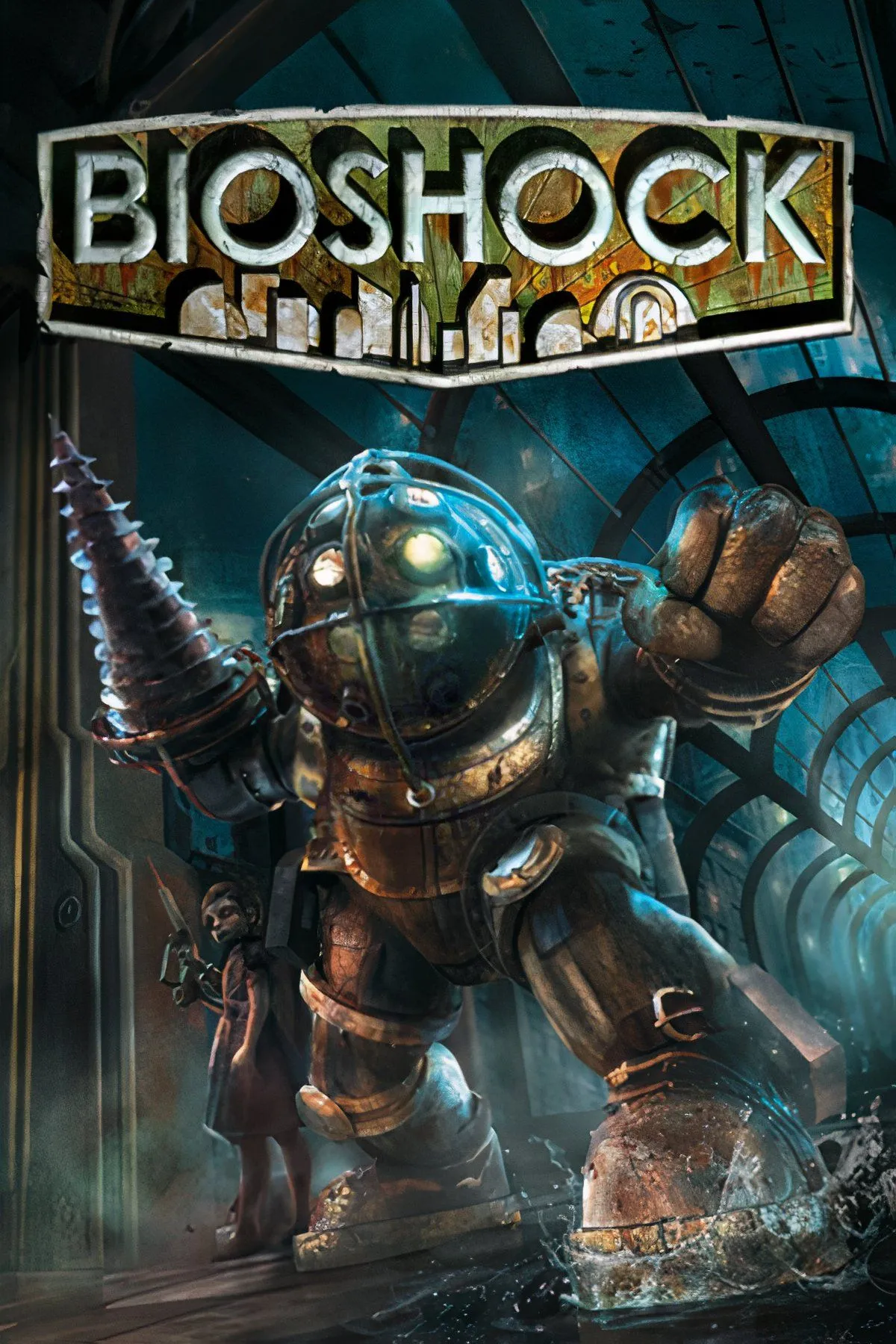 Một cảnh trong BioShock, thể hiện không khí u ám và nhân vật chính đối mặt với Andrew Ryan, sau cú twist gây sốc.