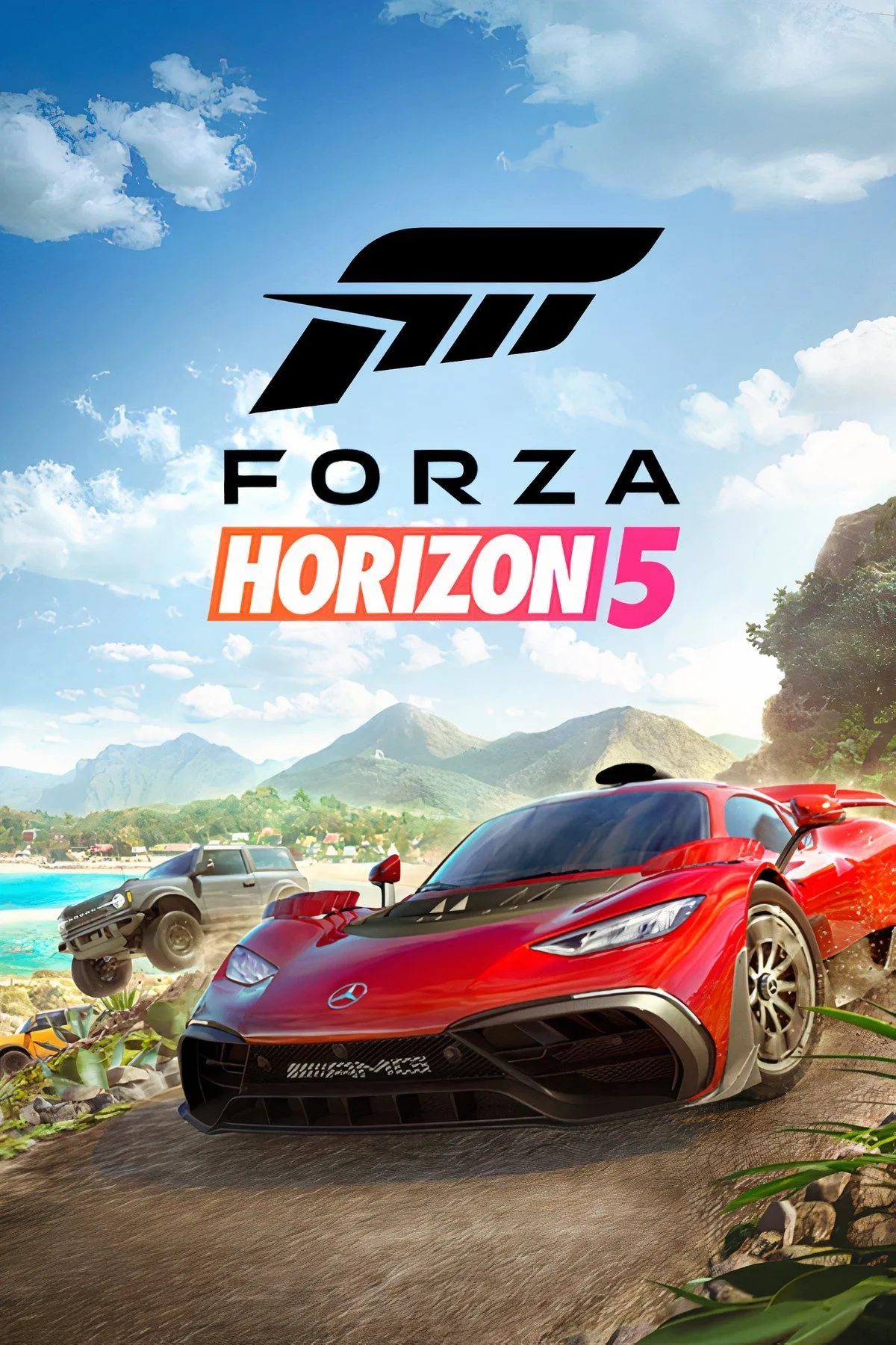 Một chiếc siêu xe đang đua trên đường cao tốc ở Forza Horizon 5, với cảnh quan Mexico hùng vĩ và đồ họa chân thực