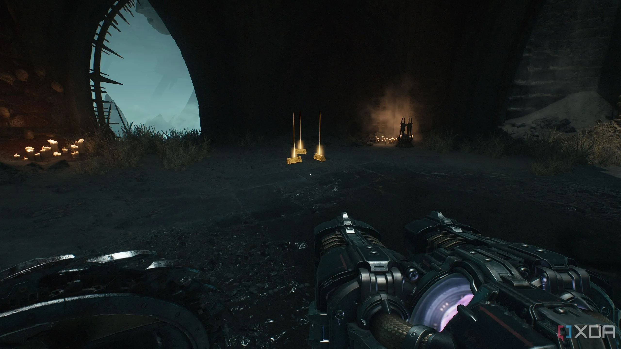 Một loạt thỏi vàng sau bệ nhảy trong Chapter 19 Doom: The Dark Ages