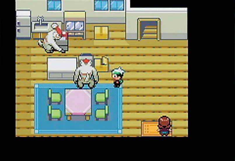 Một phân cảnh chiến đấu Pokémon trong bản ROM hack Pokémon Emerald R.O.W.E