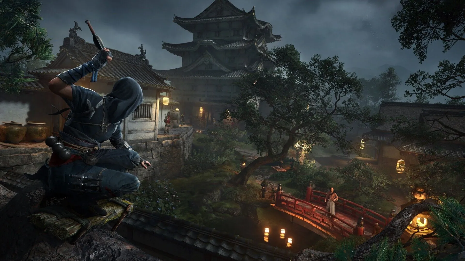 Một phân cảnh hành động kịch tính của nhân vật Yasuke trong Assassin's Creed Shadows với bối cảnh Nhật Bản phong kiến.