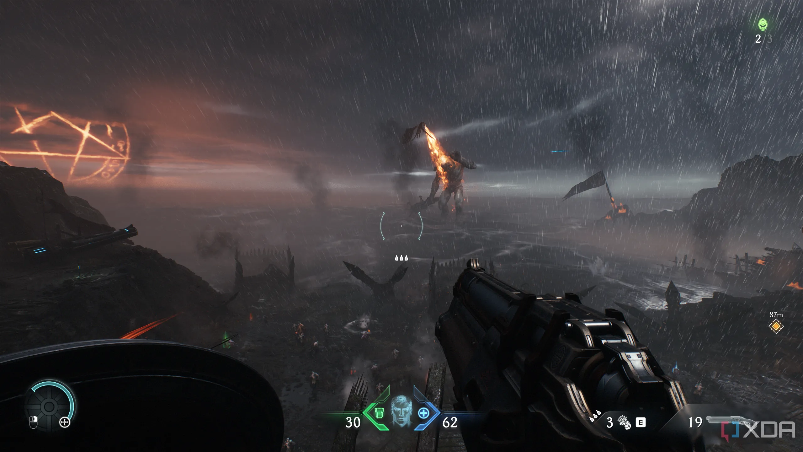 Một Titan khổng lồ đang chiến đấu với rồng trong khu vực cuối cùng của Làng Khalim