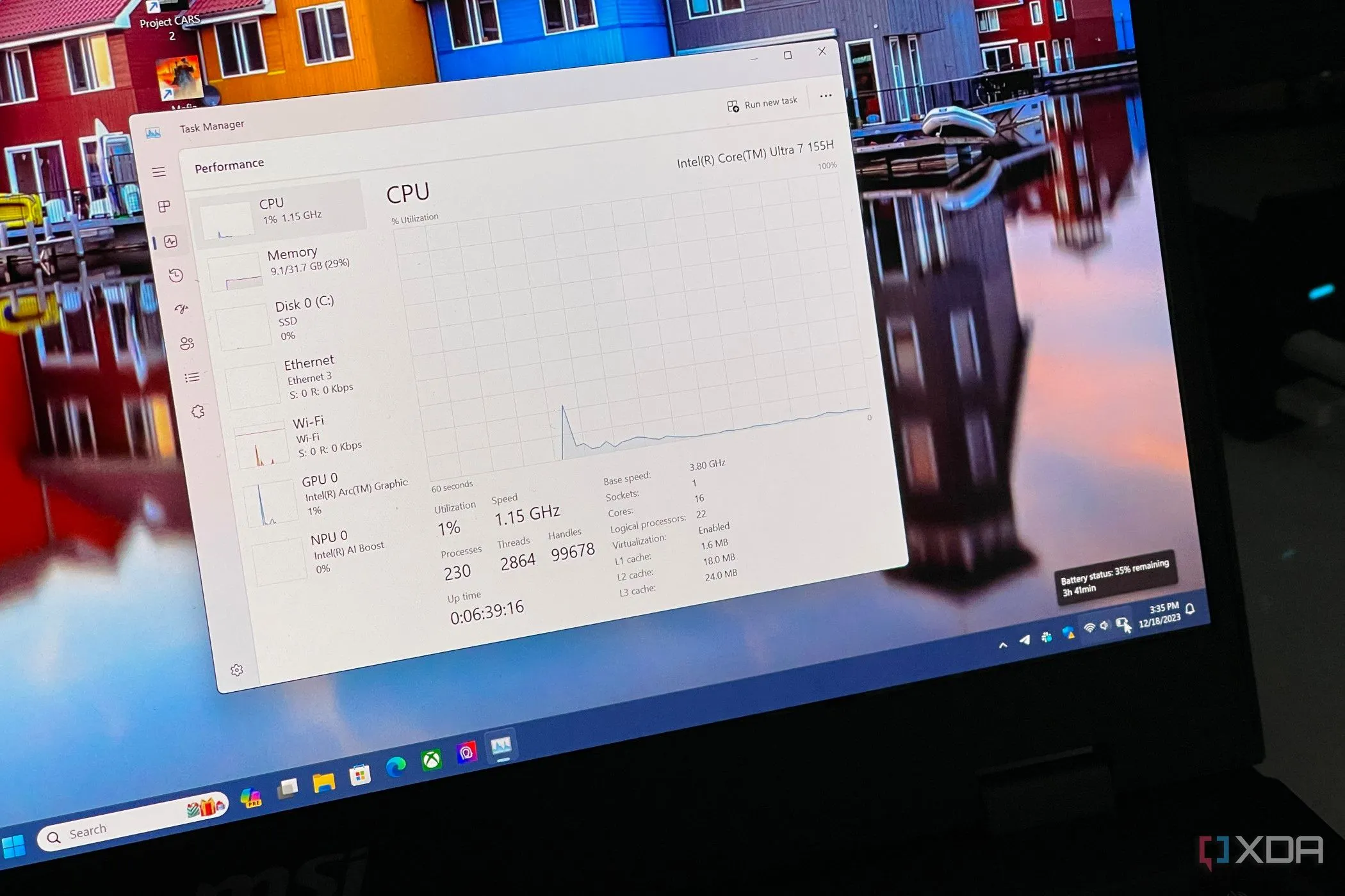 Mức sử dụng pin và thời gian hoạt động của máy tính MSI Prestige 16 AI Evo trong Task Manager, minh họa ảnh hưởng của các dịch vụ chạy nền