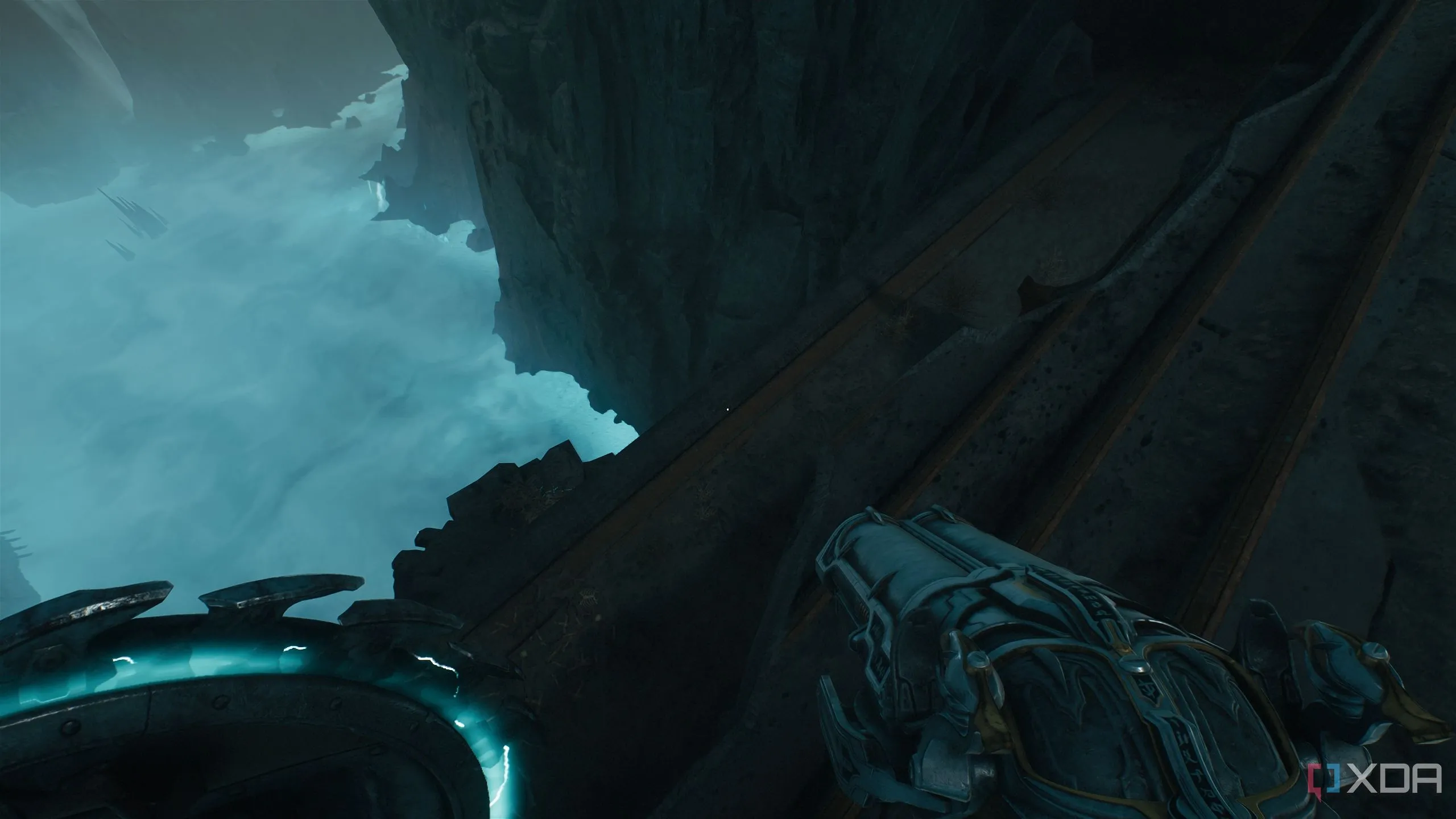 Nền tảng dưới đầu lâu khổng lồ và dấu vết thỏi vàng trong Chapter 19 Doom: The Dark Ages