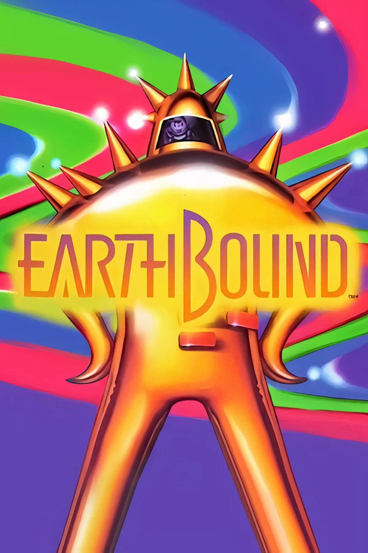 Ness và những người bạn trong game Earthbound với phong cách đồ họa độc đáo