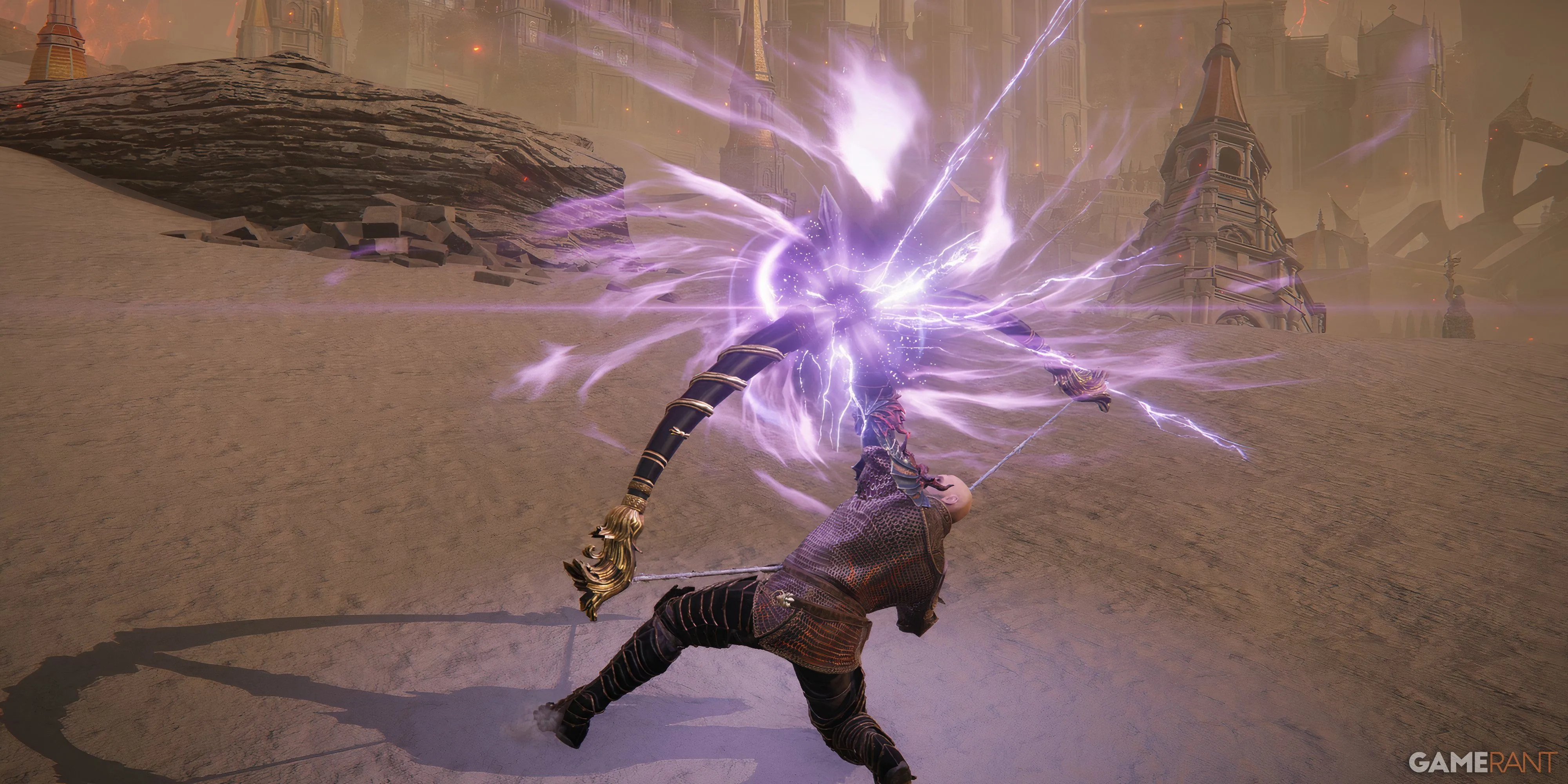 Người chơi sử dụng vũ khí mạnh mẽ trong Elden Ring khi đối đầu Radahn