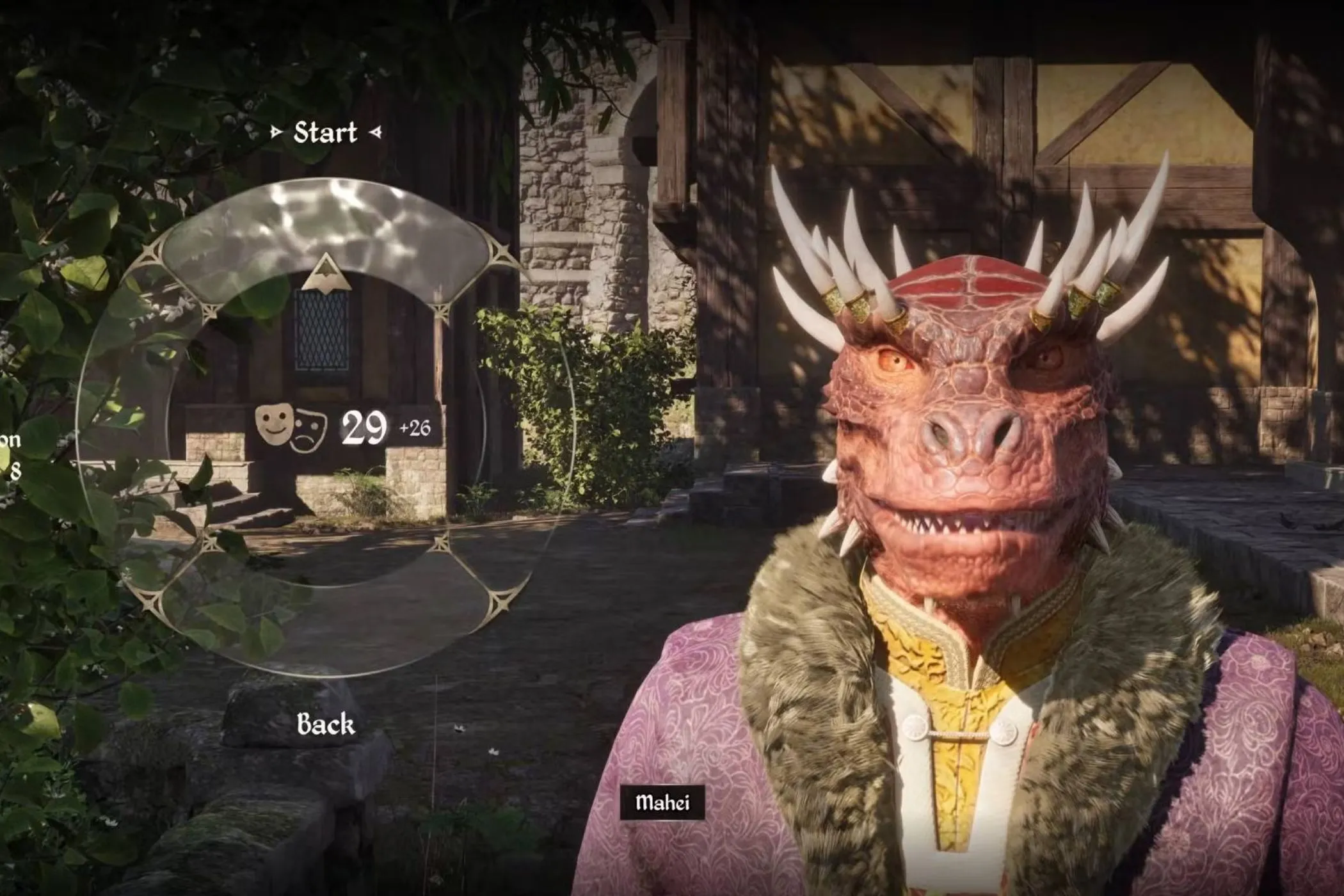 Người chơi trong Oblivion Remastered đang tương tác với một NPC loài Argonian, minh họa hệ thống đối thoại trong game