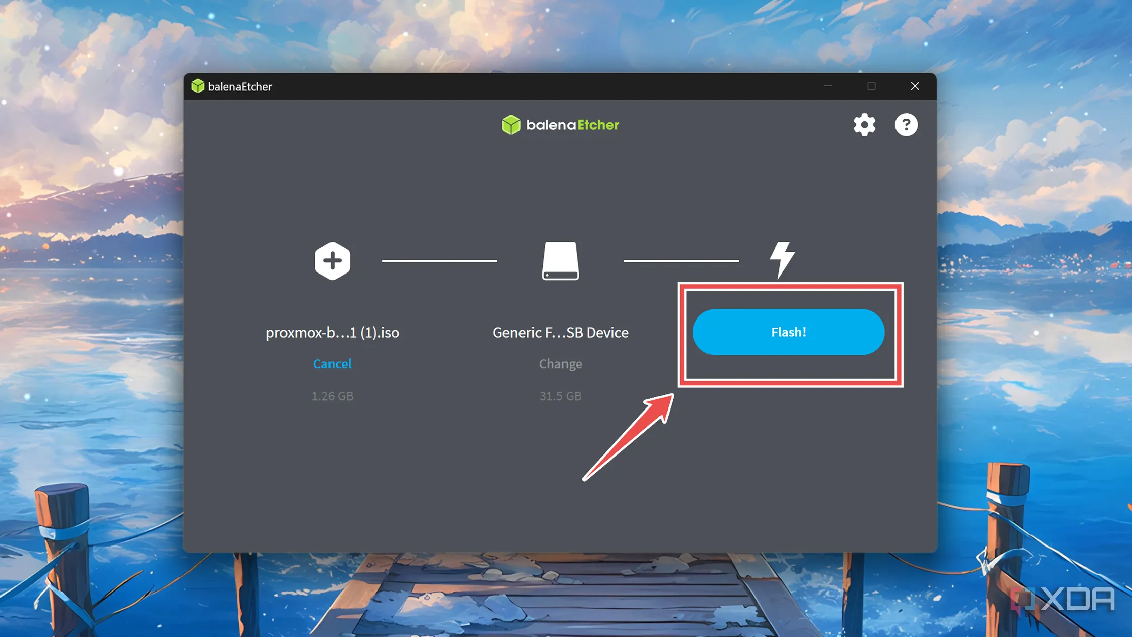 Nhấn nút &quot;Flash&quot; trong Balena Etcher để bắt đầu quá trình tạo USB cài đặt PBS