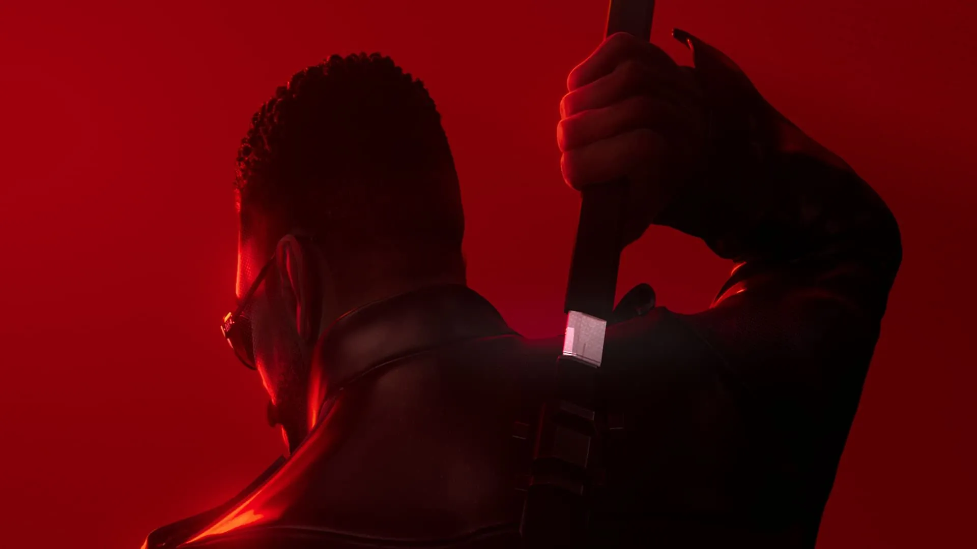 Nhân vật Blade đang rút kiếm, hé lộ phong cách hành động của Marvel’s Blade