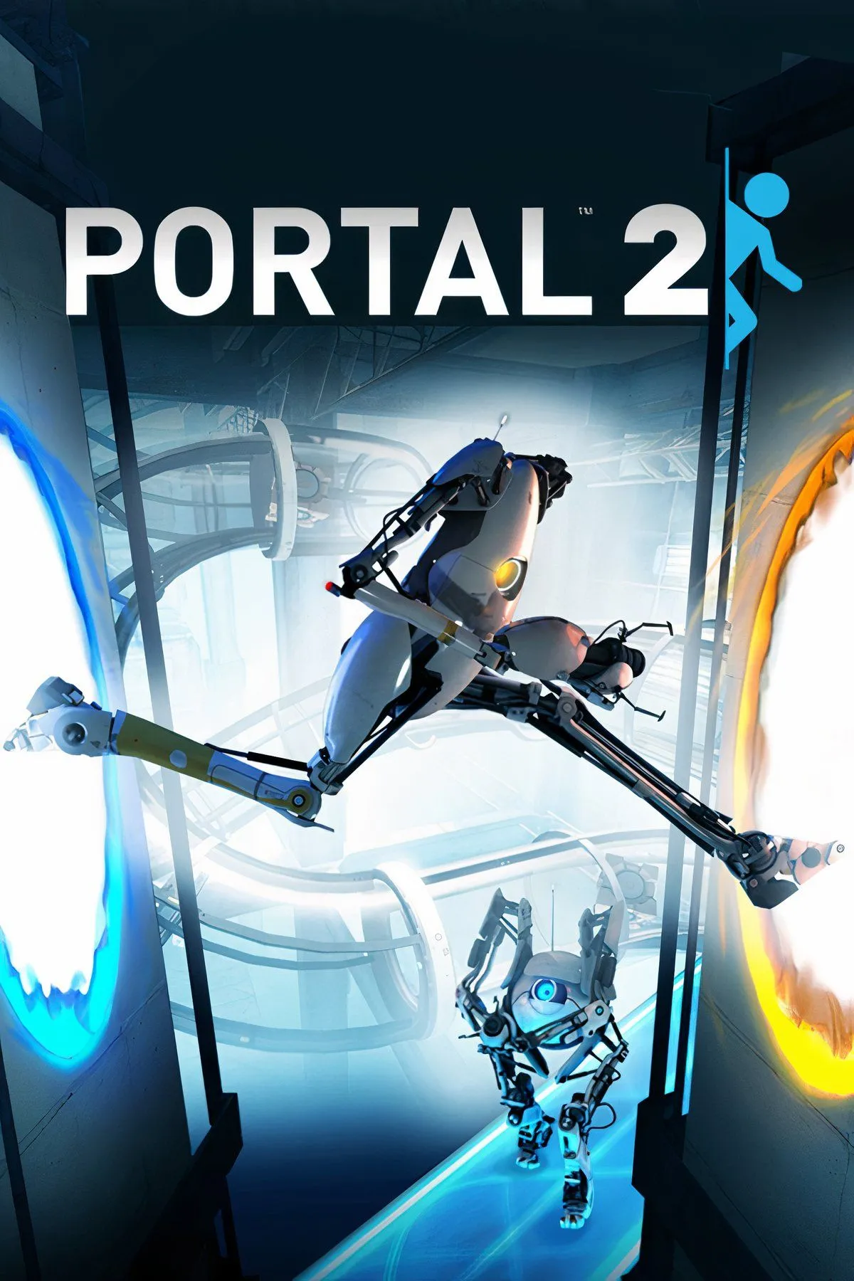 Nhân vật Chell trong Portal 2 sử dụng súng portal để tạo cổng dịch chuyển trên tường, giải quyết các câu đố phức tạp