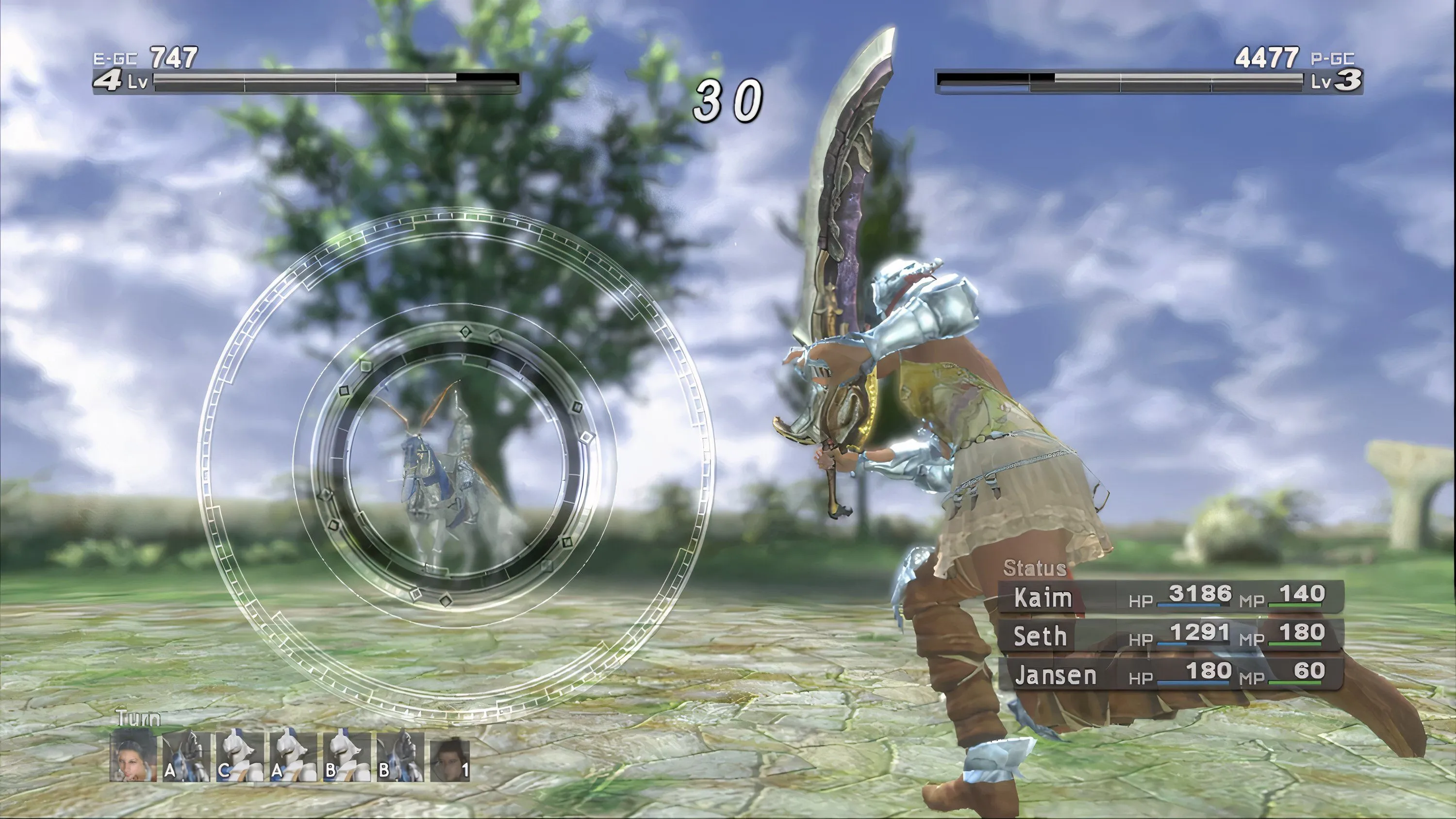 Nhân vật chính Kaim Argonar trong một phân cảnh cinematic của game Lost Odyssey