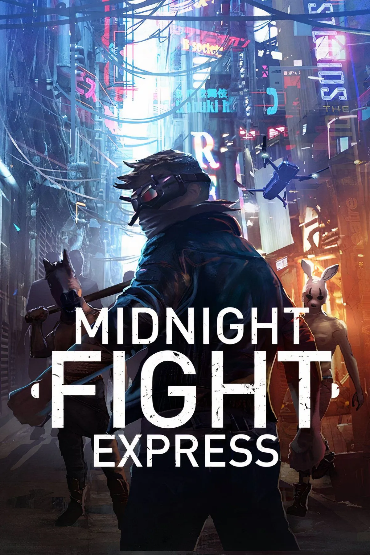Nhân vật chính thực hiện đòn tấn công mãn nhãn trong tựa game hành động Midnight Fight Express.