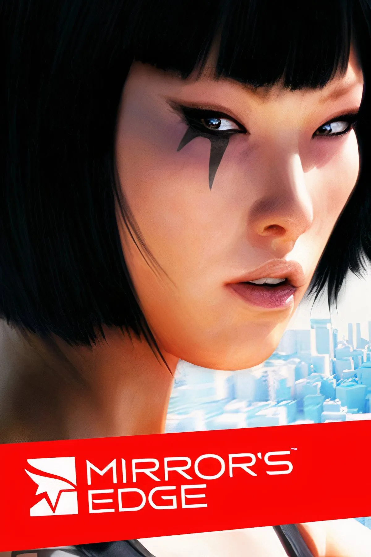 Nhân vật Faith đang thực hiện những pha parkour ấn tượng trên mái nhà trong Mirror's Edge