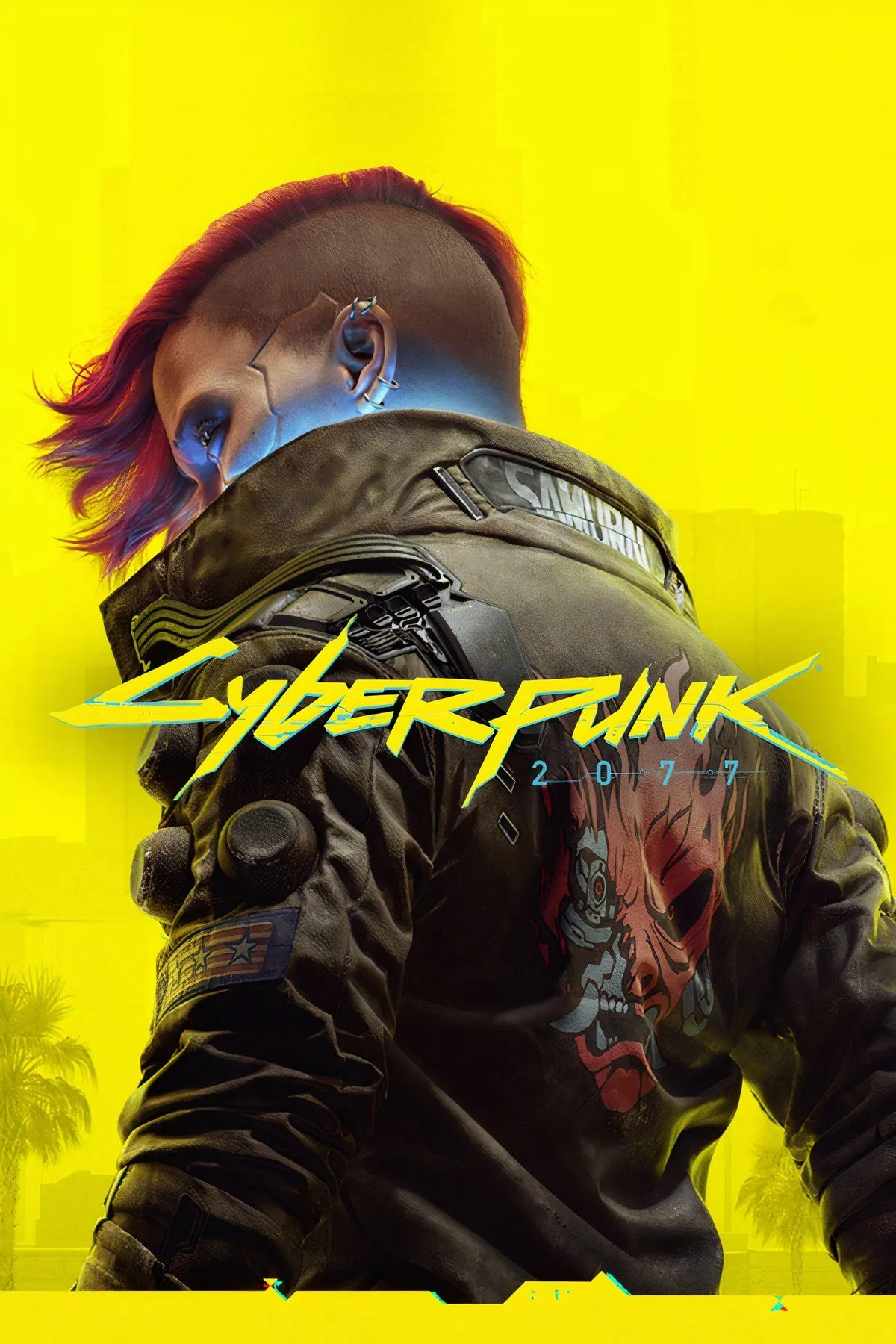 Nhân vật Johnny Silverhand trong tựa game Cyberpunk 2077 với hiệu ứng ánh sáng neon đặc trưng của Night City