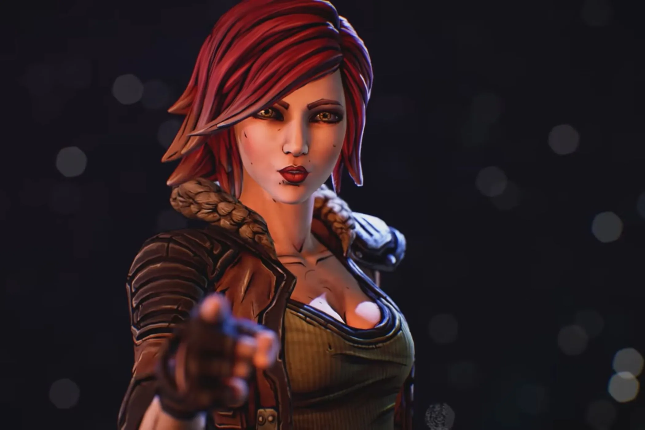 Nhân vật Lillith trong Borderlands 3 chỉ tay về phía màn hình