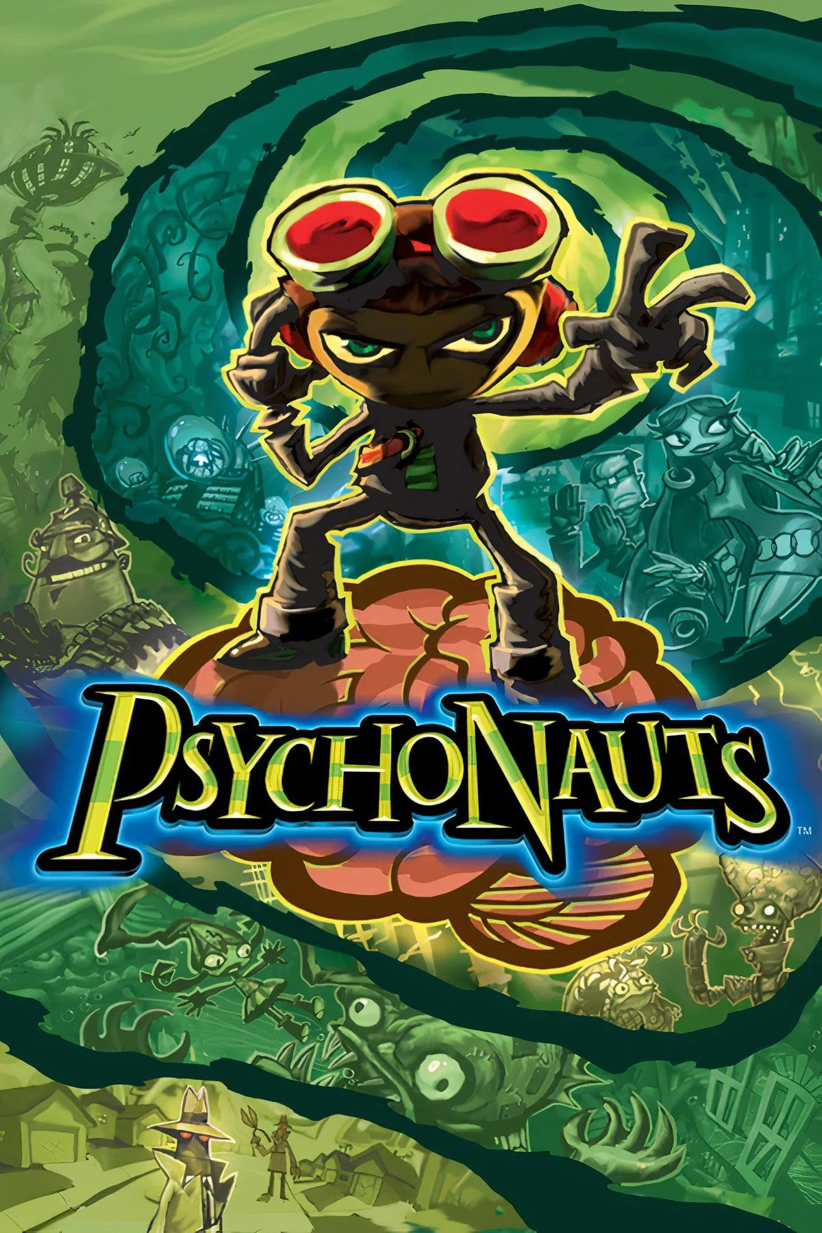 Nhân vật Raz sử dụng sức mạnh tâm linh trong một màn chơi độc đáo của Psychonauts