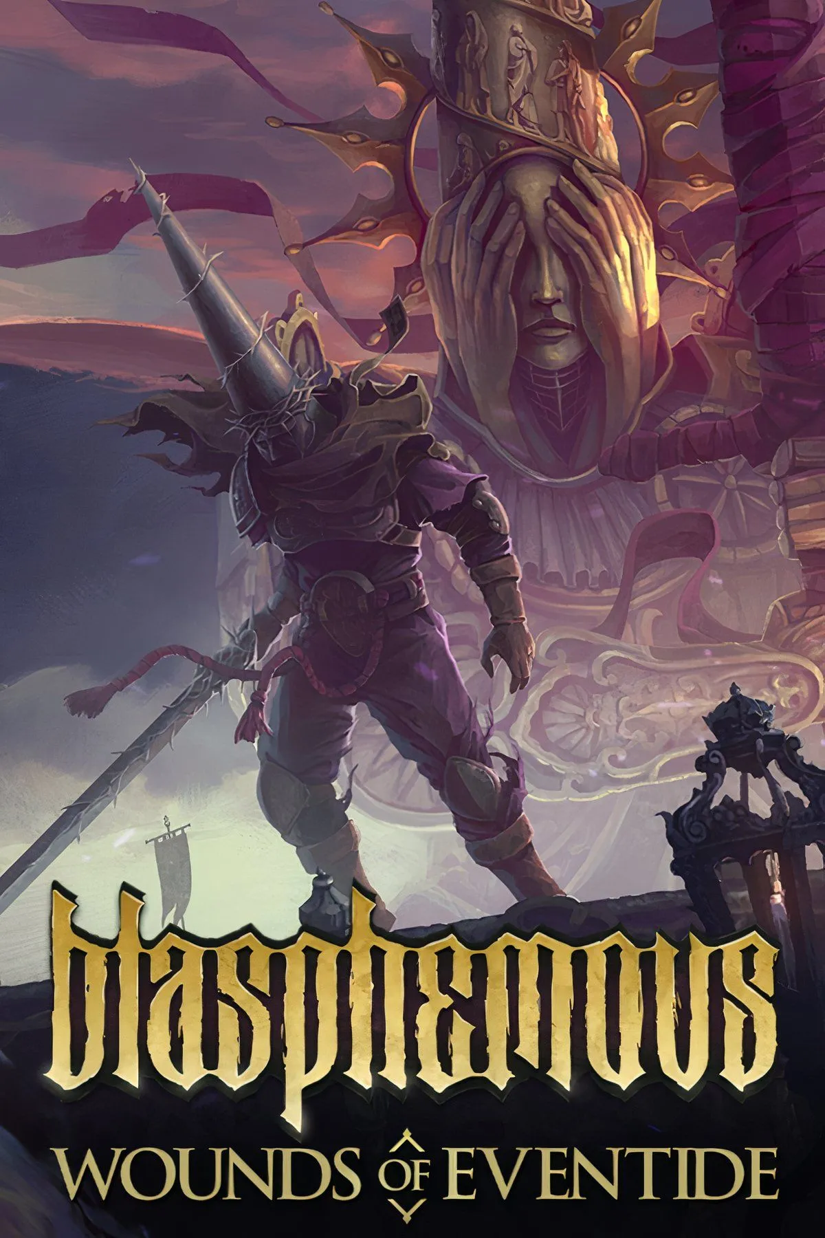Nhân vật The Penitent One chiến đấu trong thế giới Gothic u ám của Blasphemous, một tựa game Metroidvania kết hợp Soulslike độc đáo.