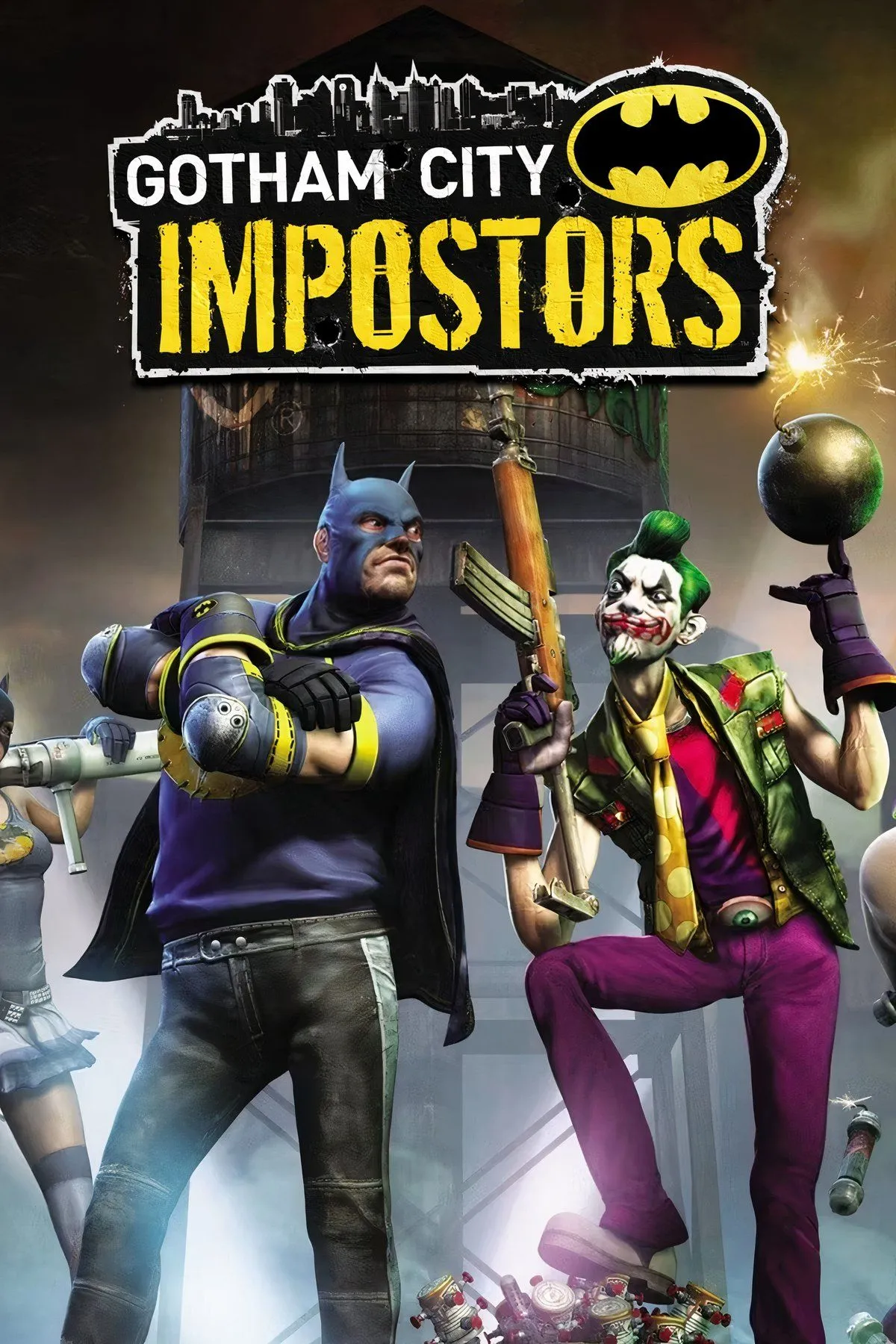 Nhân vật trong Gotham City Impostors với trang phục phong cách Batman và Joker