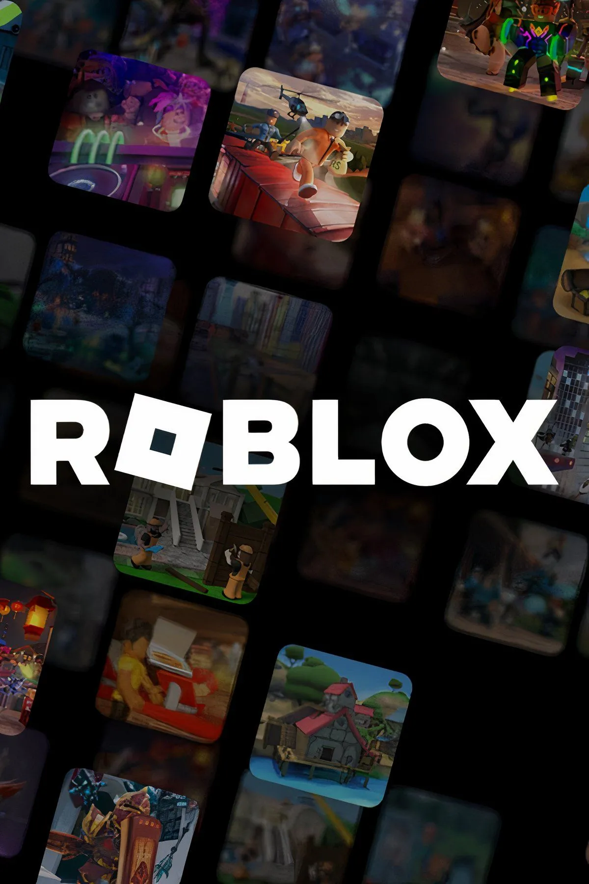Nhiều nhân vật Roblox hoạt hình trong môi trường game đầy màu sắc